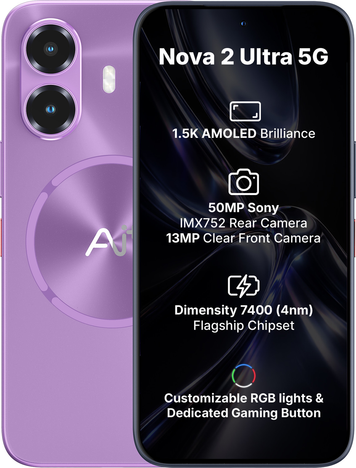 Image of Ai+ Nova 2 Ultra 5G (with TWS) (Purple, 128 GB)