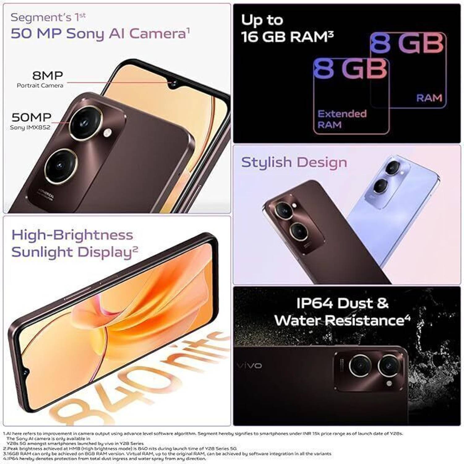 vivo Y28s 5G (Vintage Red, 128 GB) - Image 3