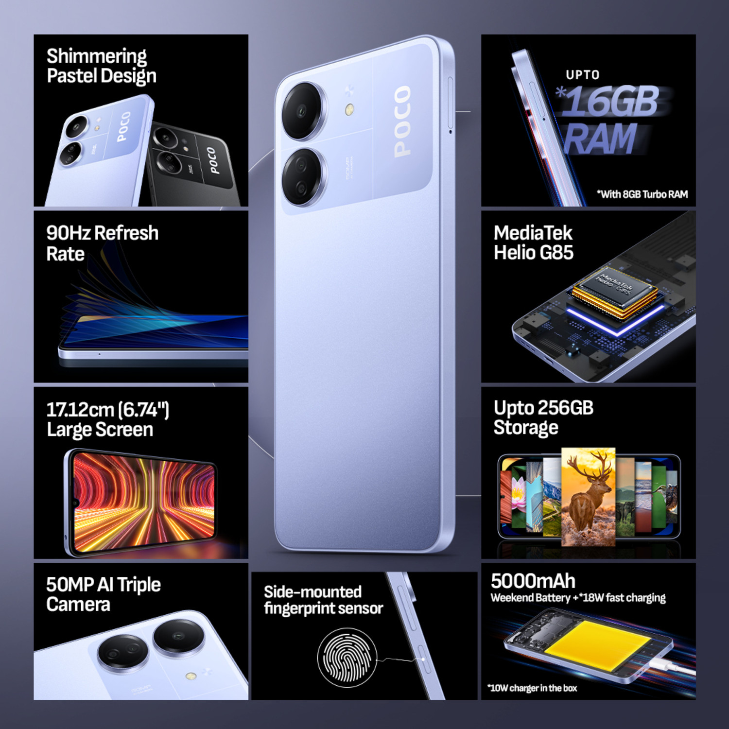 Image of POCO C65 (Pastel Blue, 128 GB)