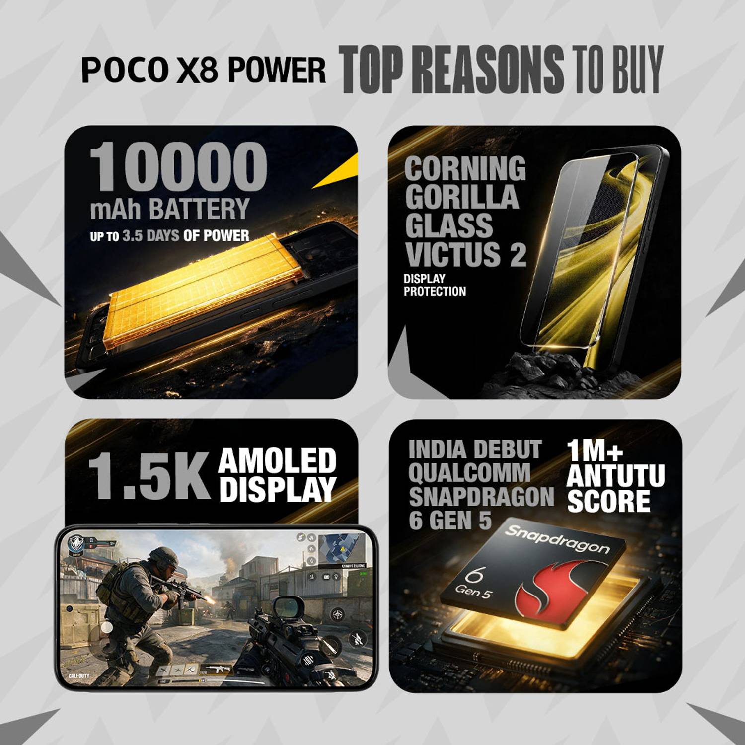 POCO X8 Power 5G 128GB Black - Image 3
