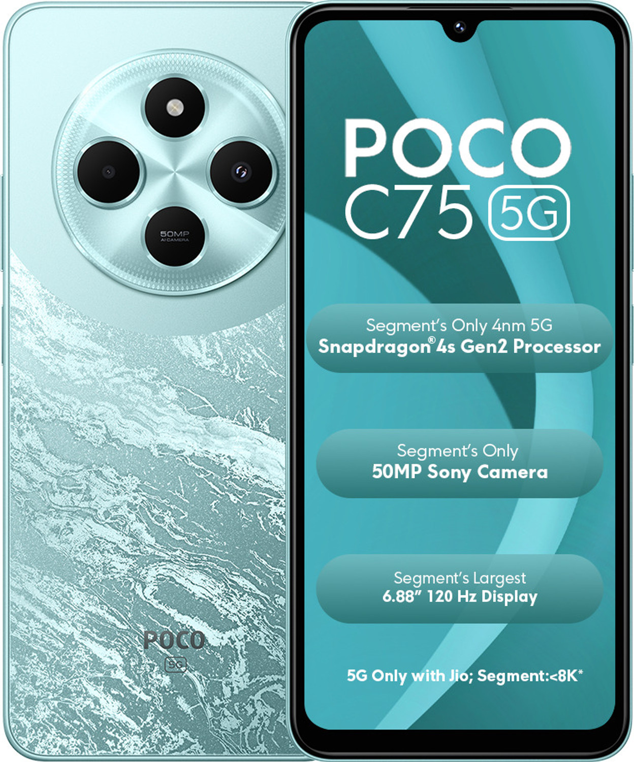 Image of POCO C75 5G (Aqua Bliss, 128 GB)