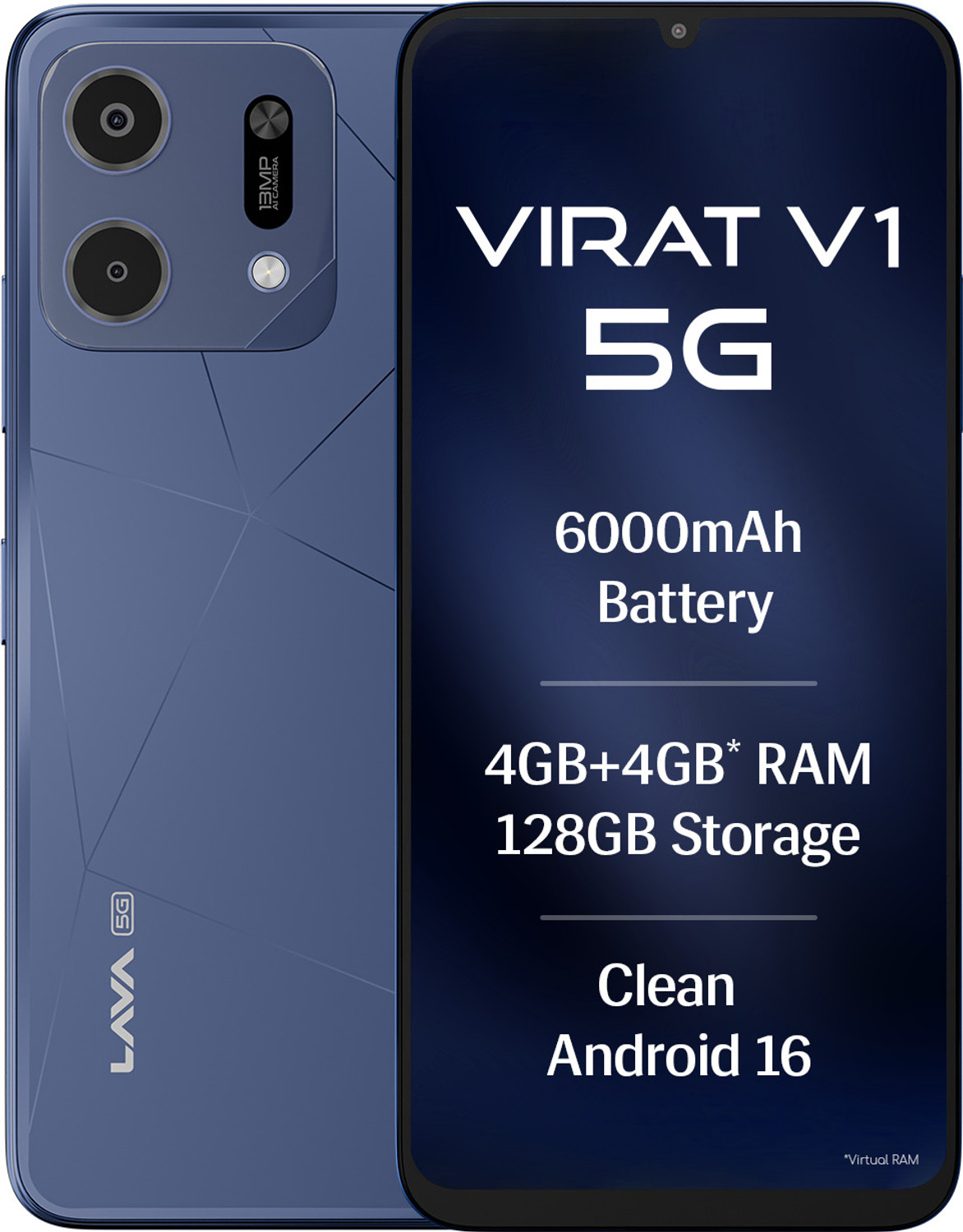 Image of LAVA Virat V1 5G (Arya Blue, 128 GB)
