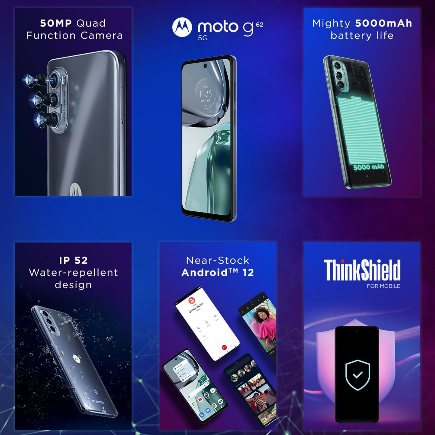 Image of Motorola G62 5G (Midnight Gray, 128 GB)