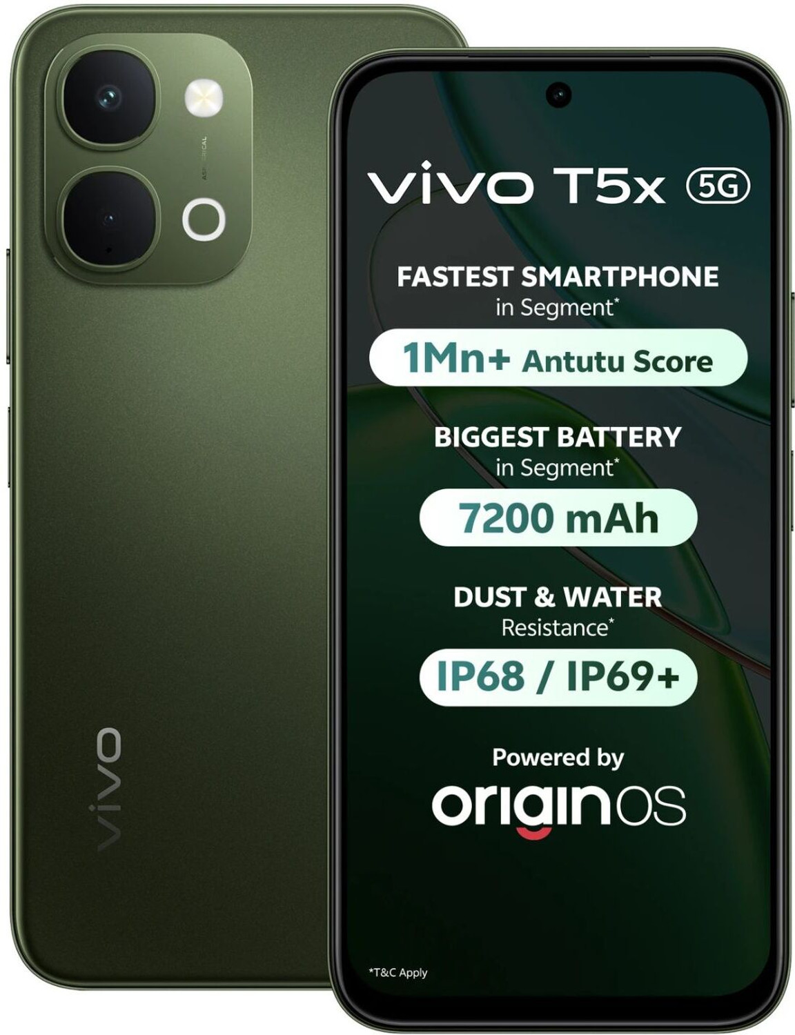Image of vivo T5x 5G (Cyber Green, 256 GB)
