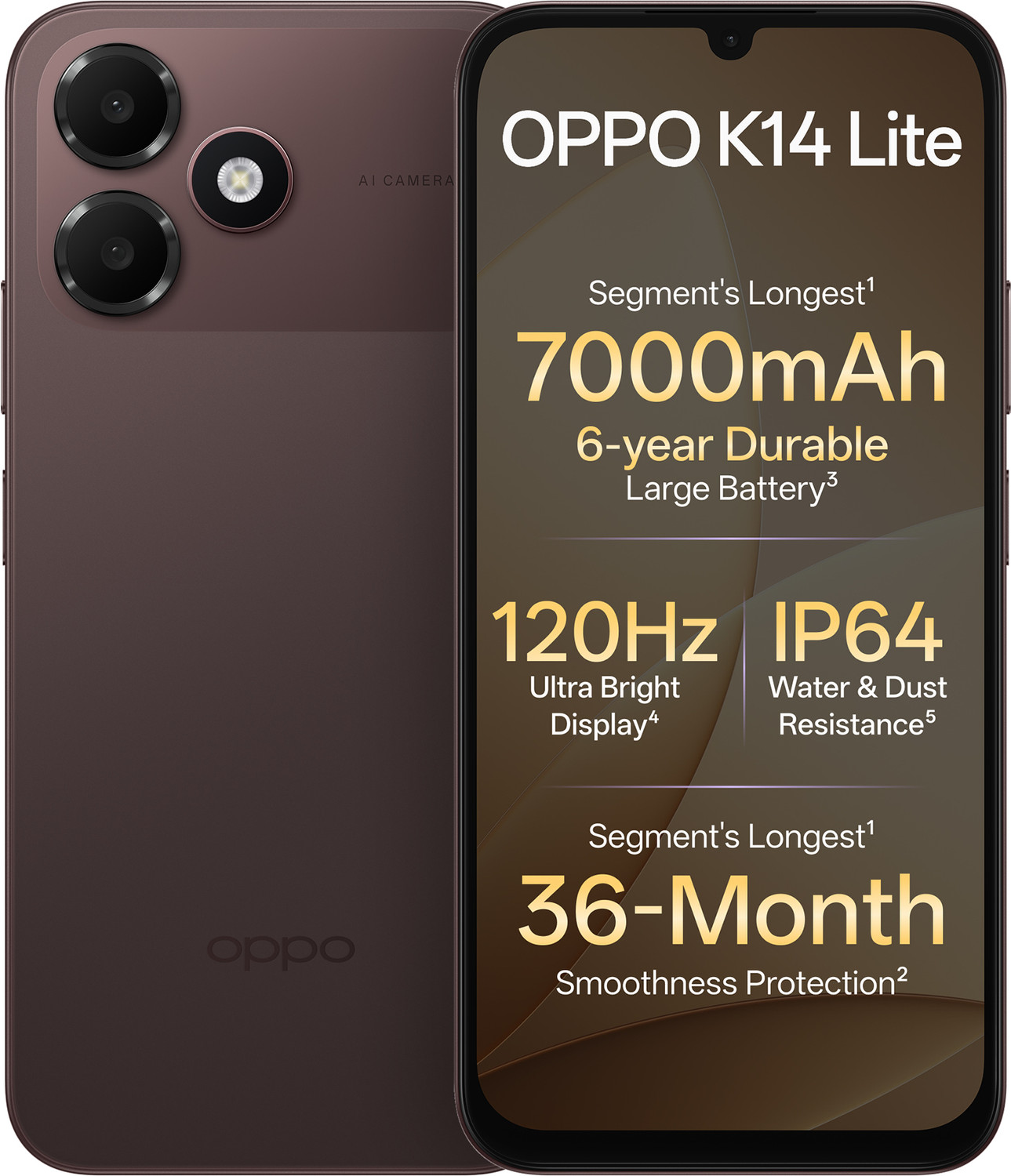 Image of OPPO K14 Lite (Stone Brown, 64 GB)