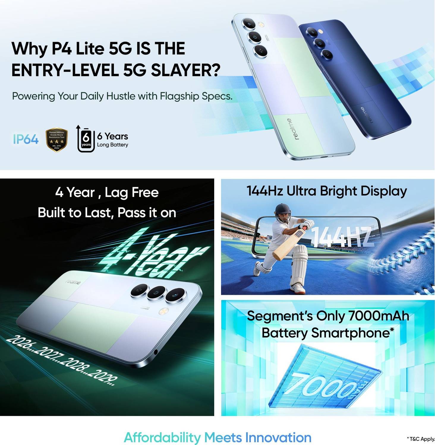 realme P4 Lite 5G 64GB Mosaic Blue - Image 2