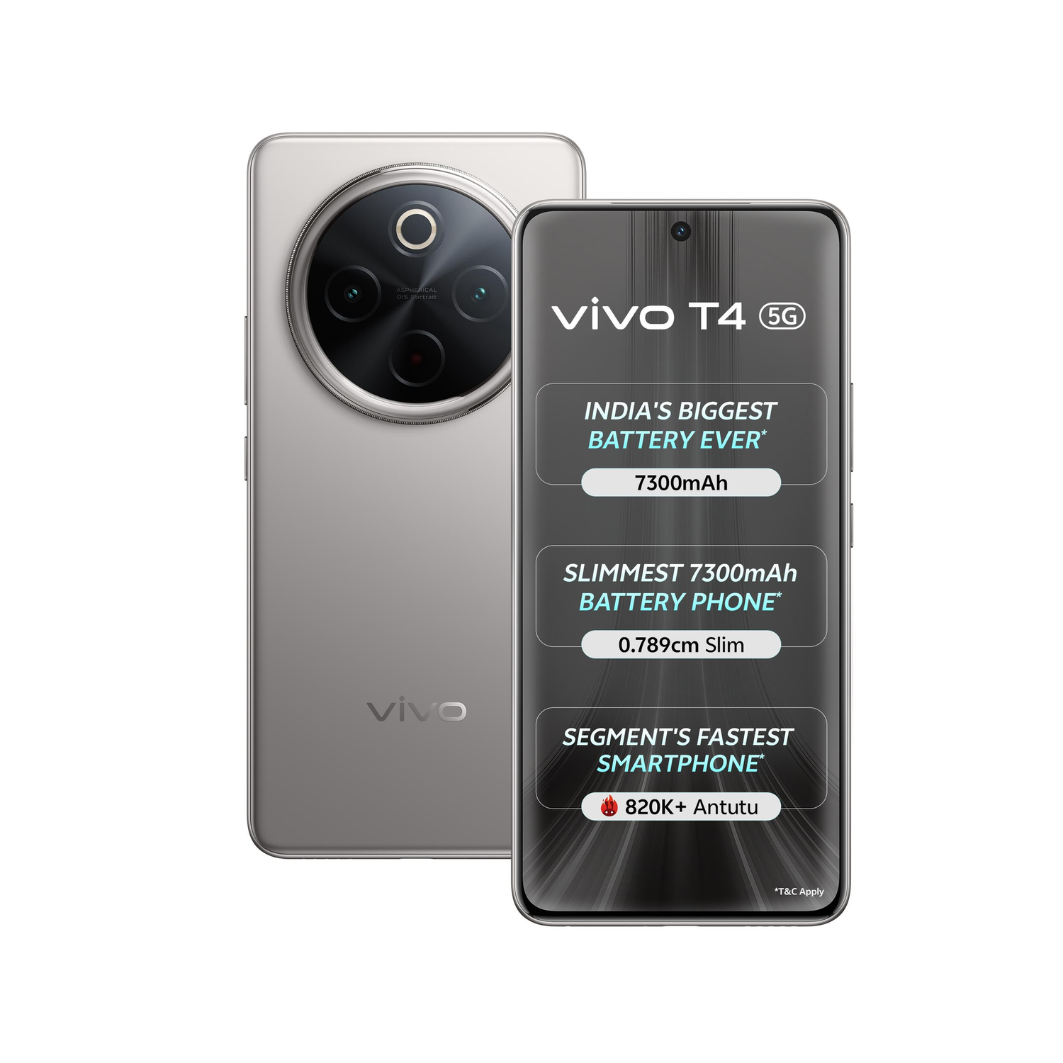 vivo T4 5G (256 GB, Phantom Grey) - Image 1