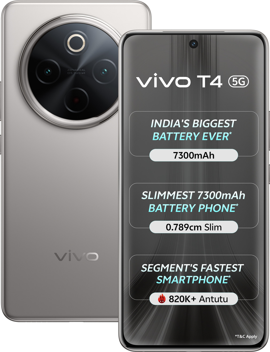 Image of vivo T4 5G (Phantom Grey, 128 GB)