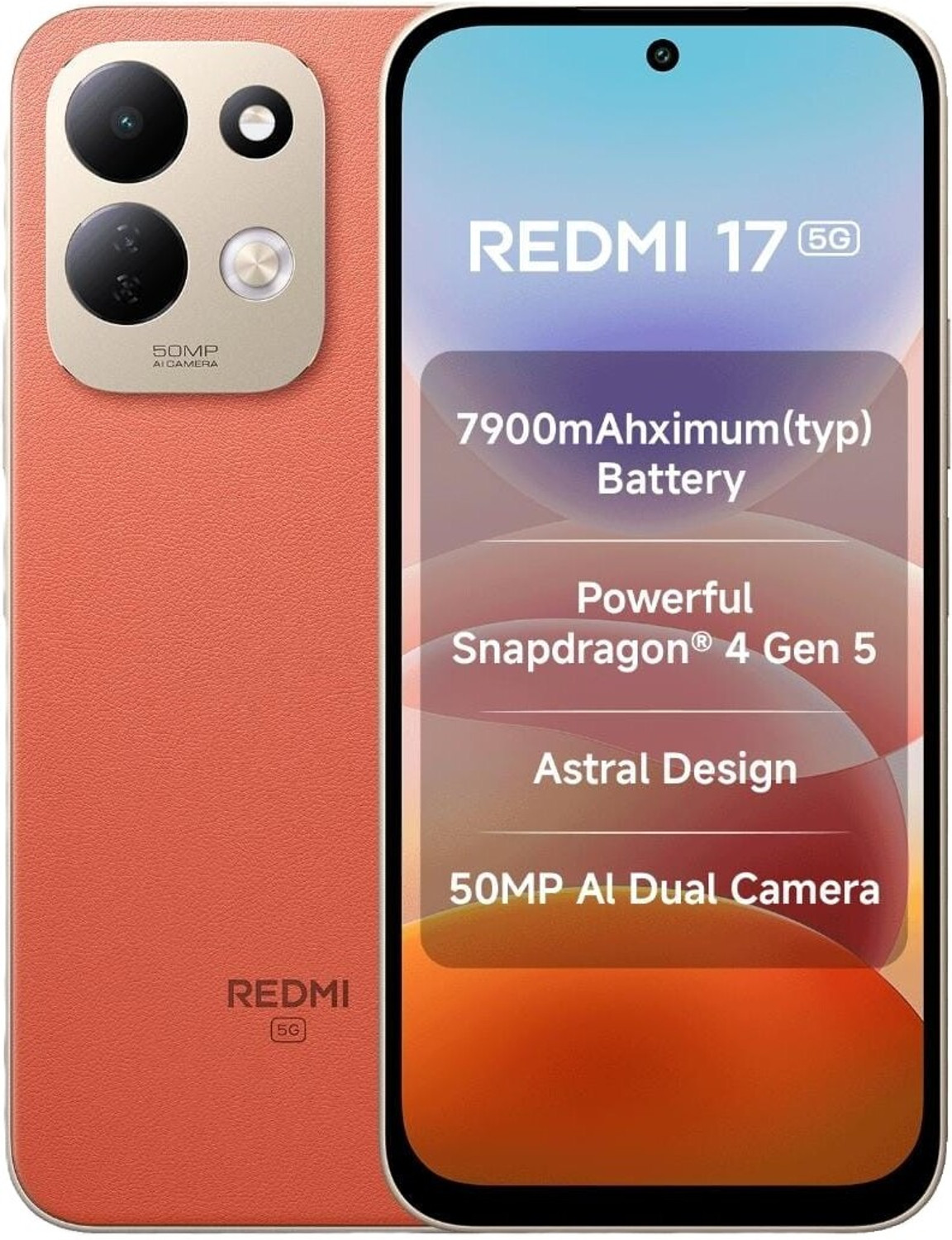 Image of REDMI 17 5G (Eternal Orange, 128 GB)