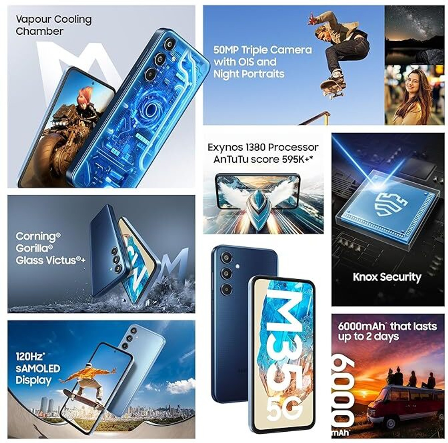 Image of Samsung Galaxy M35 5G (Moonlight Blue, 128 GB)
