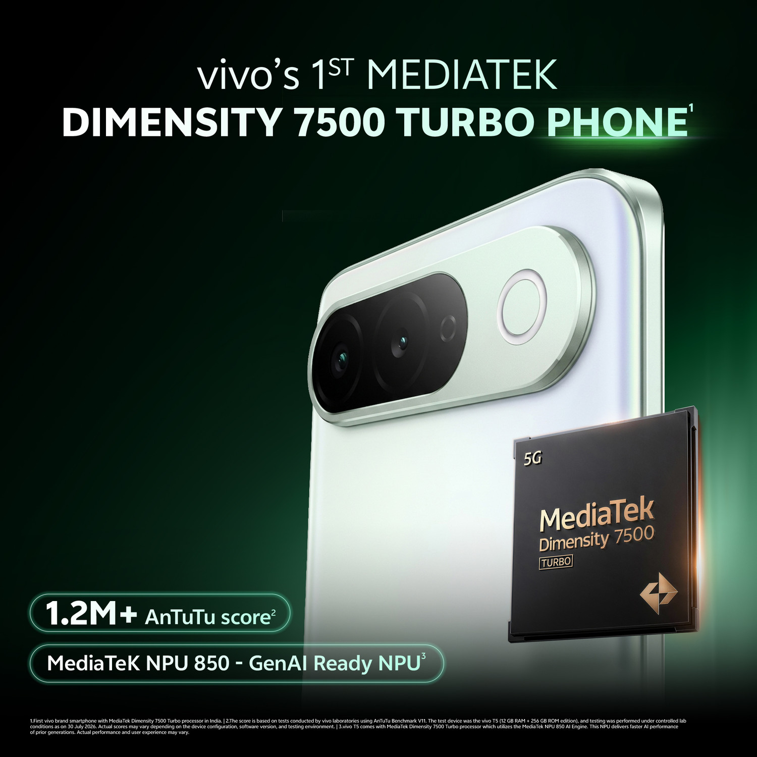 Image of vivo T5 5G (Silver Green, 256 GB)