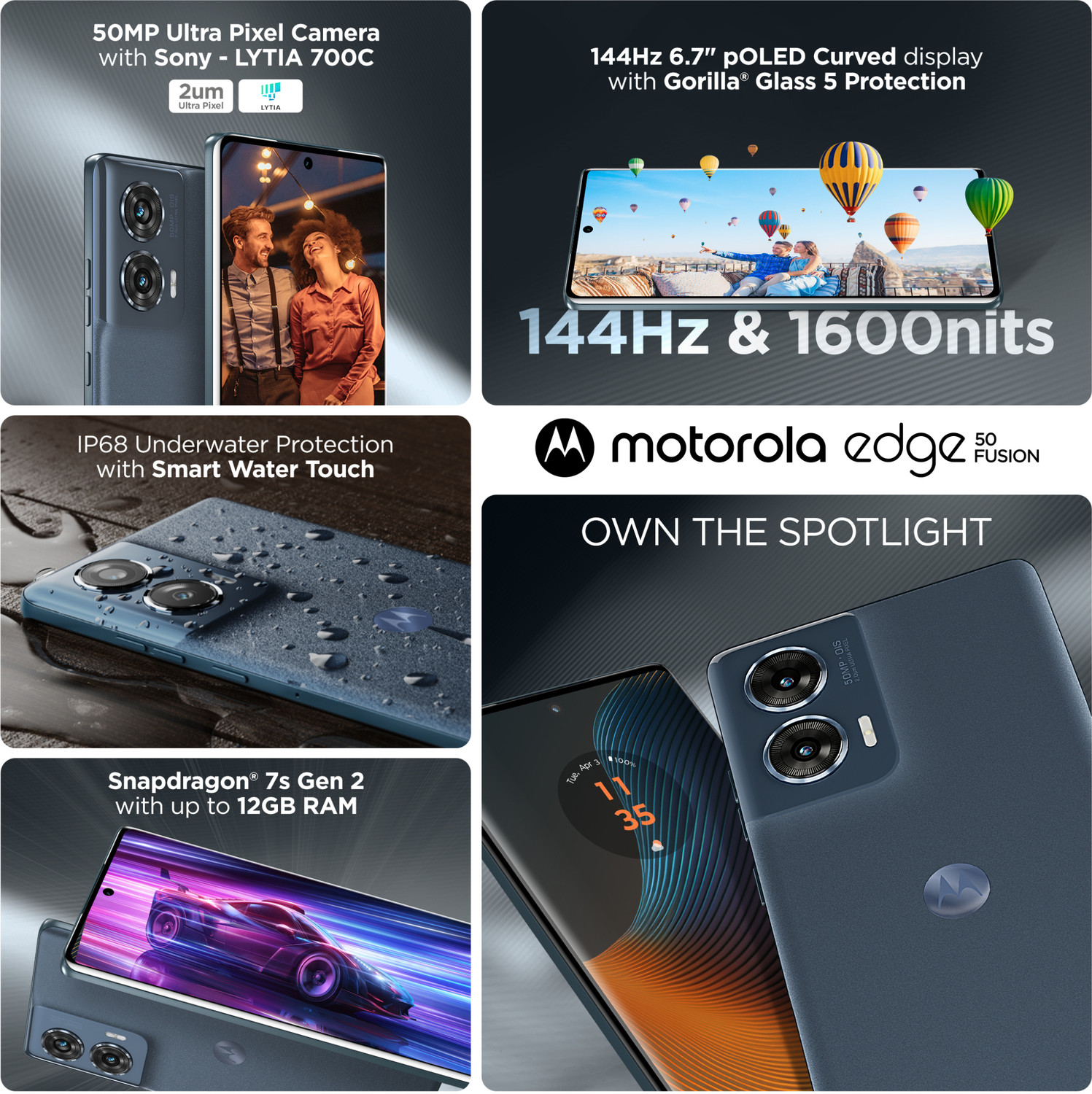 Image of Motorola Edge 50 Fusion (Forest Blue, 256 GB)