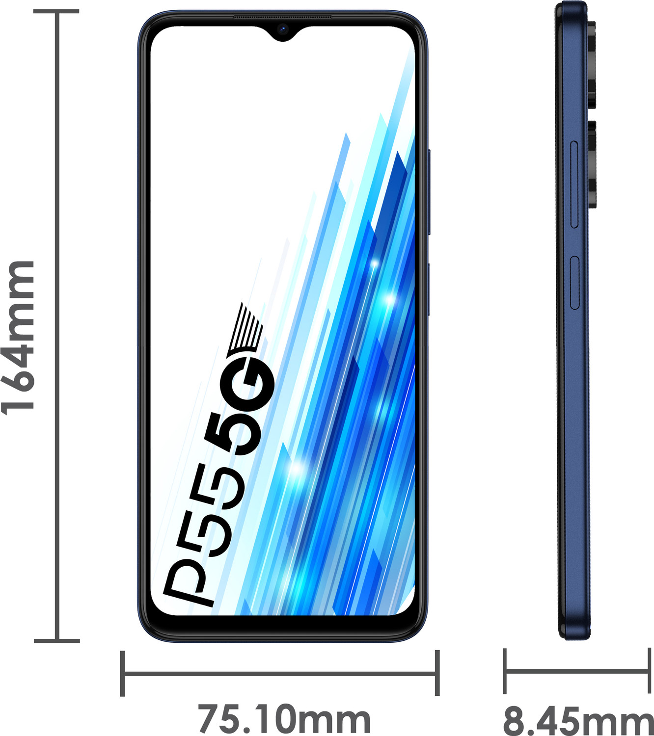 Image of itel P55 5G |50MP Dual Rear Camera|5000mAh Battery|Expandable Upto 1 TB (Galaxy Blue, 64 GB)