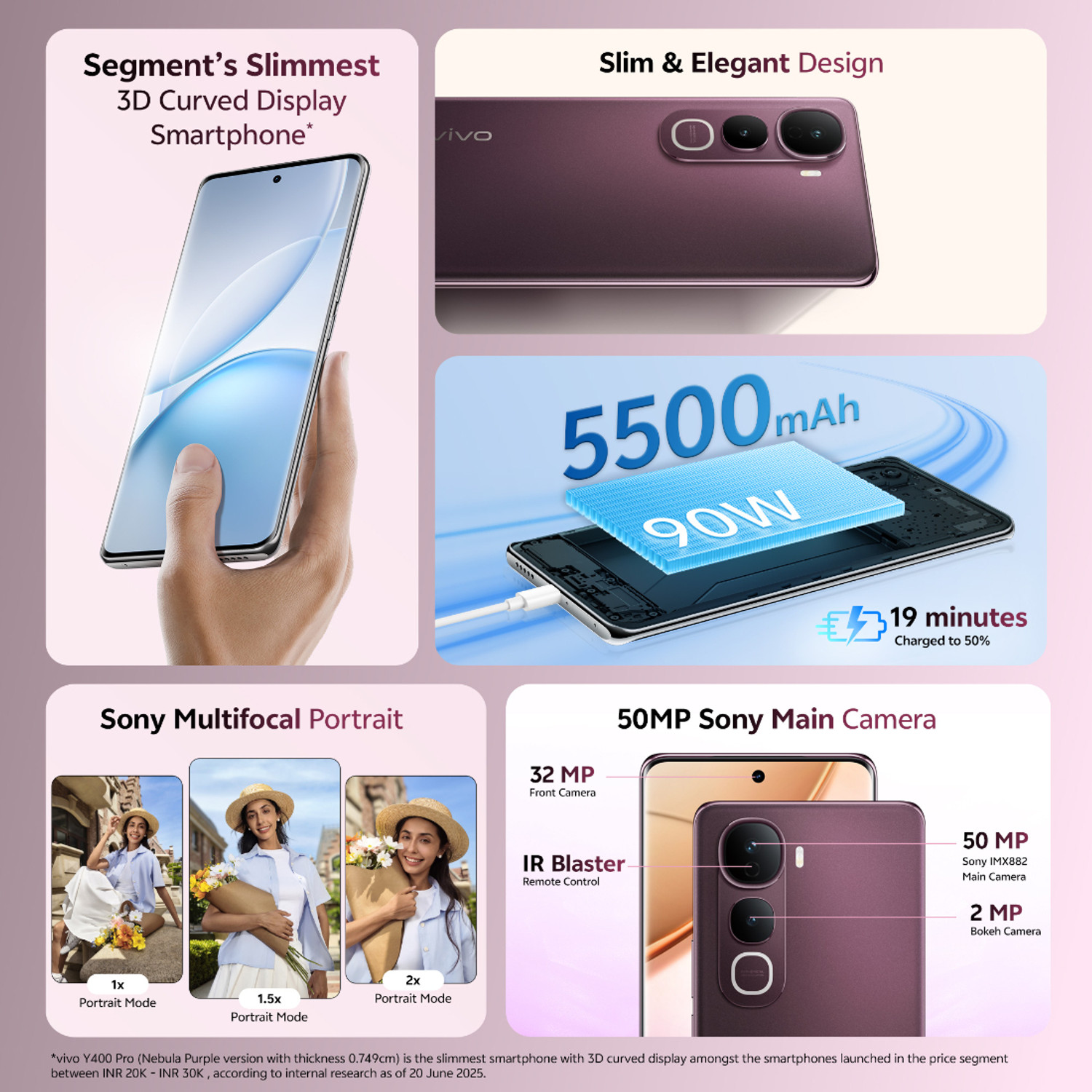 Image of vivo Y400 Pro 5G (Nebula Purple, 128 GB)