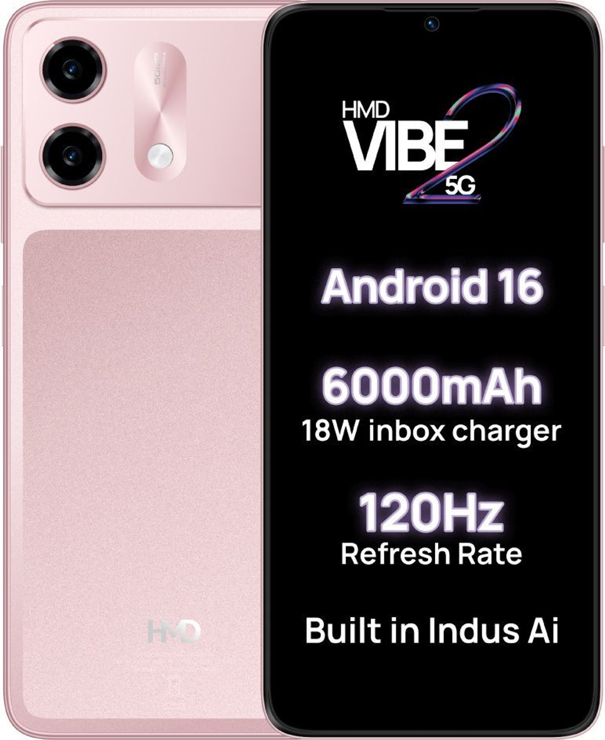 Image of HMD VIBE2 5G (Peach Pink, 128 GB)