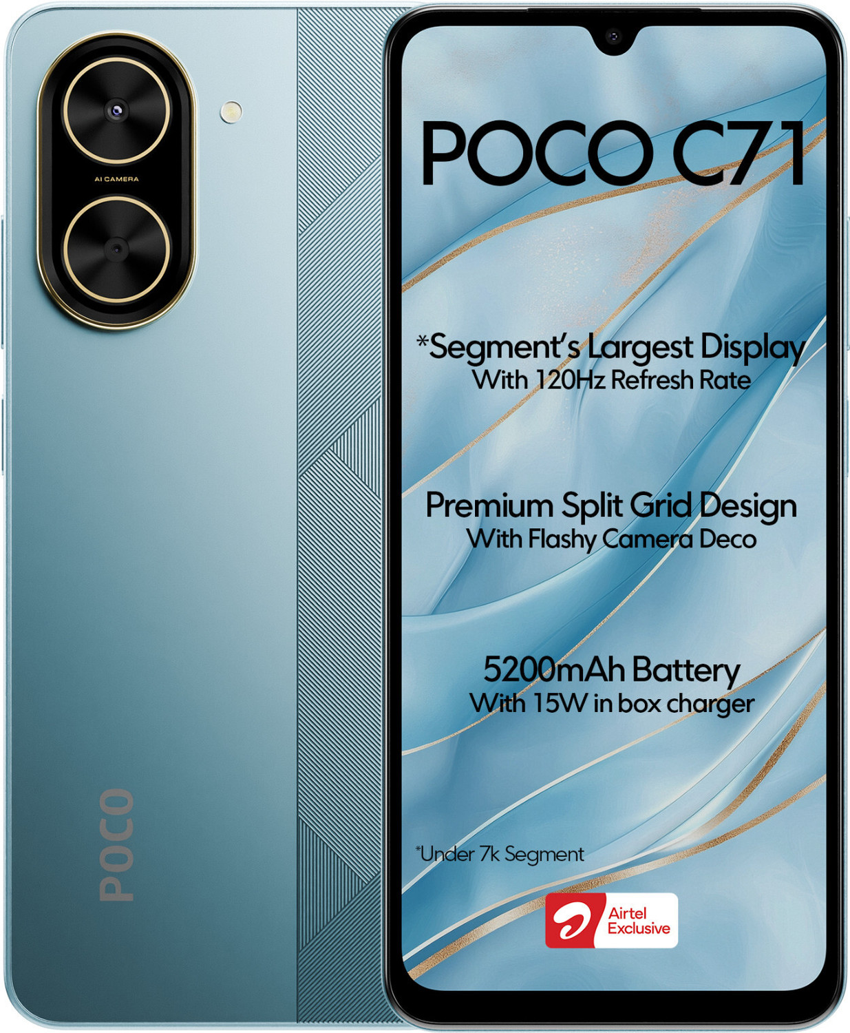 Image of POCO C71 - Locked with Airtel Prepaid (Cool Blue, 64 GB)