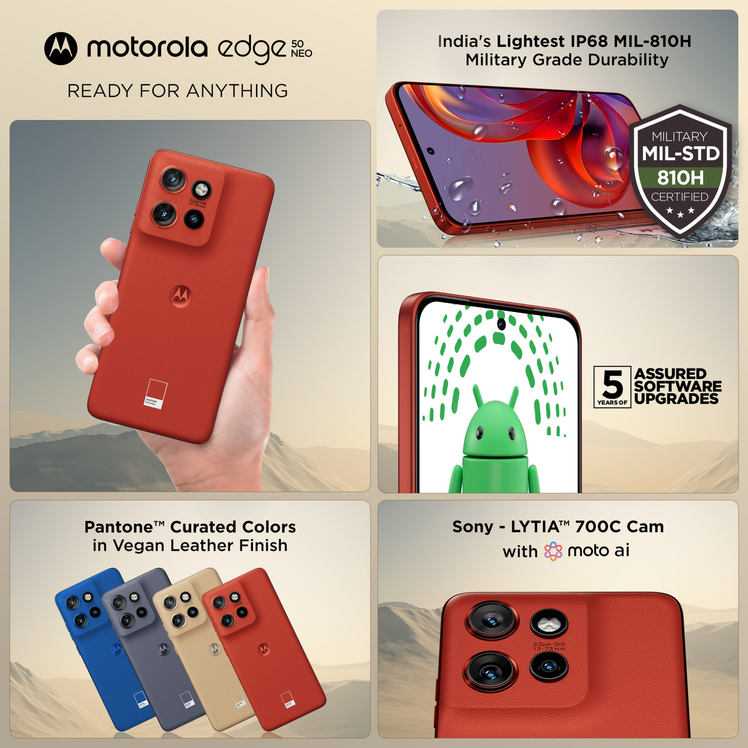 Image of Motorola Edge 50 Neo (PANTONE Poinciana, 256 GB)