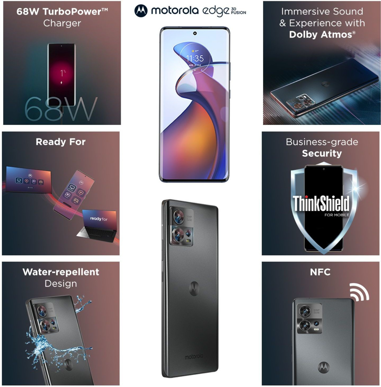 Image of Motorola Edge 30 Fusion (Cosmic grey, 128 GB)