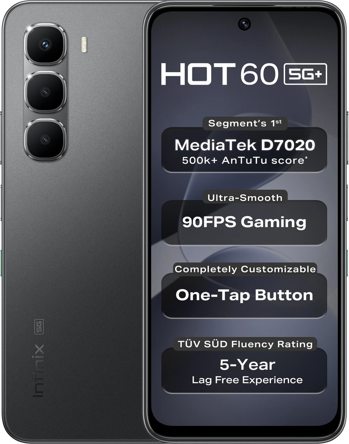 Image of Infinix Hot 60 5G+ (Sleek Black, 128 GB)