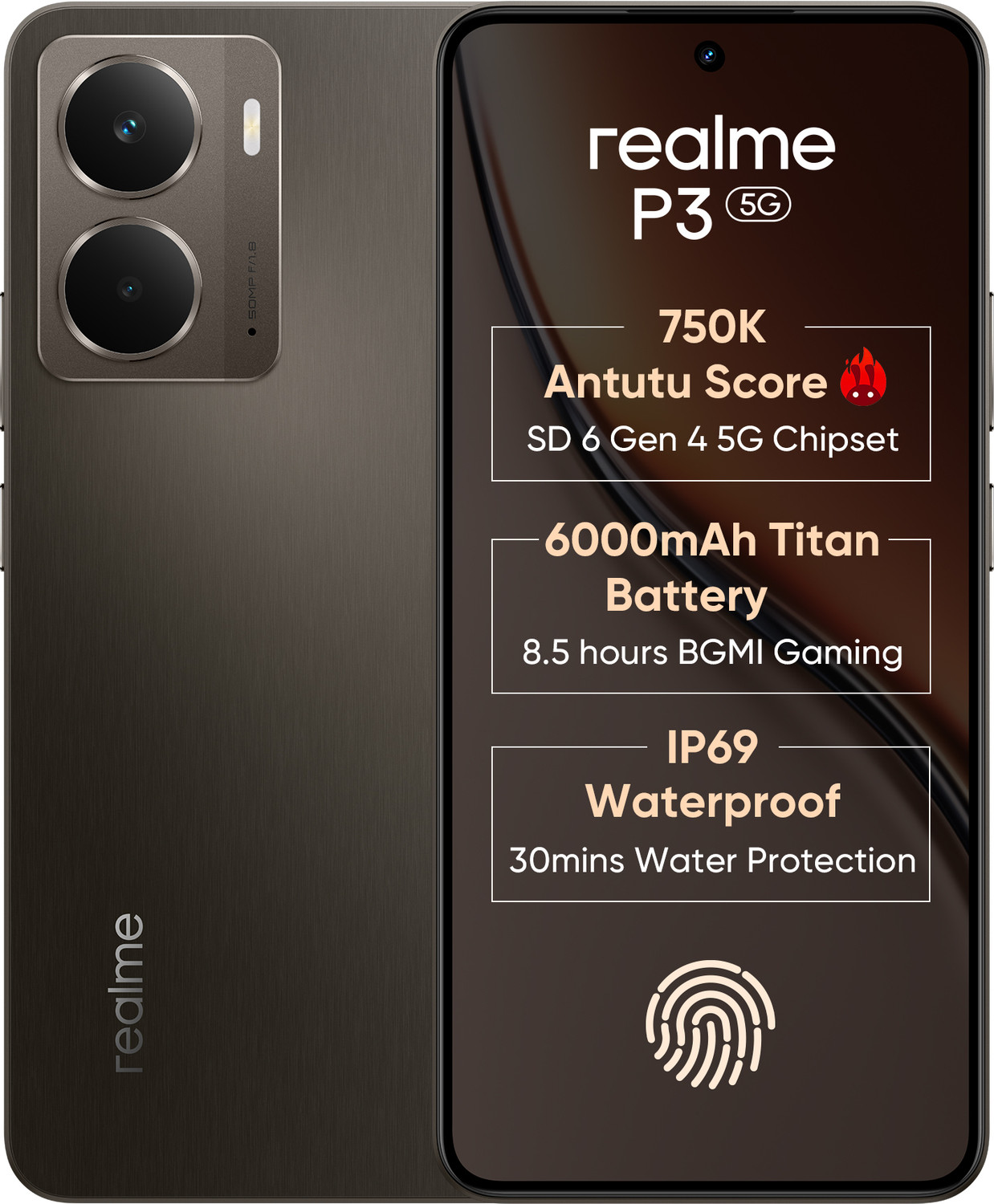 Image of realme P3 5G (Comet Grey, 128 GB)