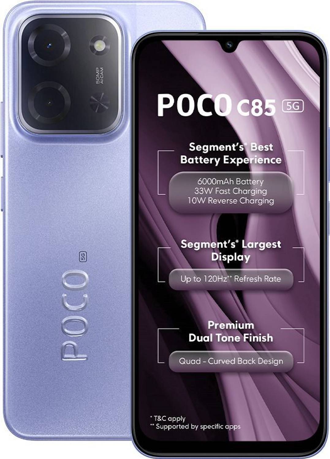 POCO C85 5G | 50MP Camera | 90Hz Display | 5160mAh B