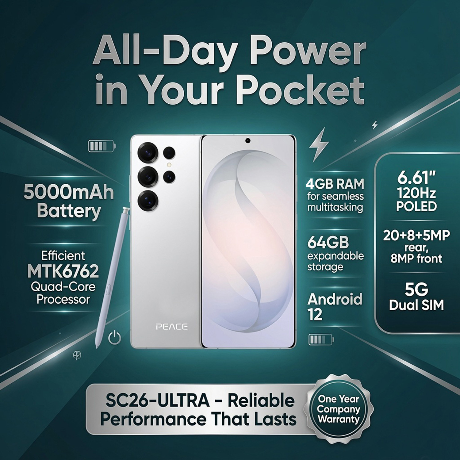 Image of Maplin SC26 5G (Silver, 128 GB)