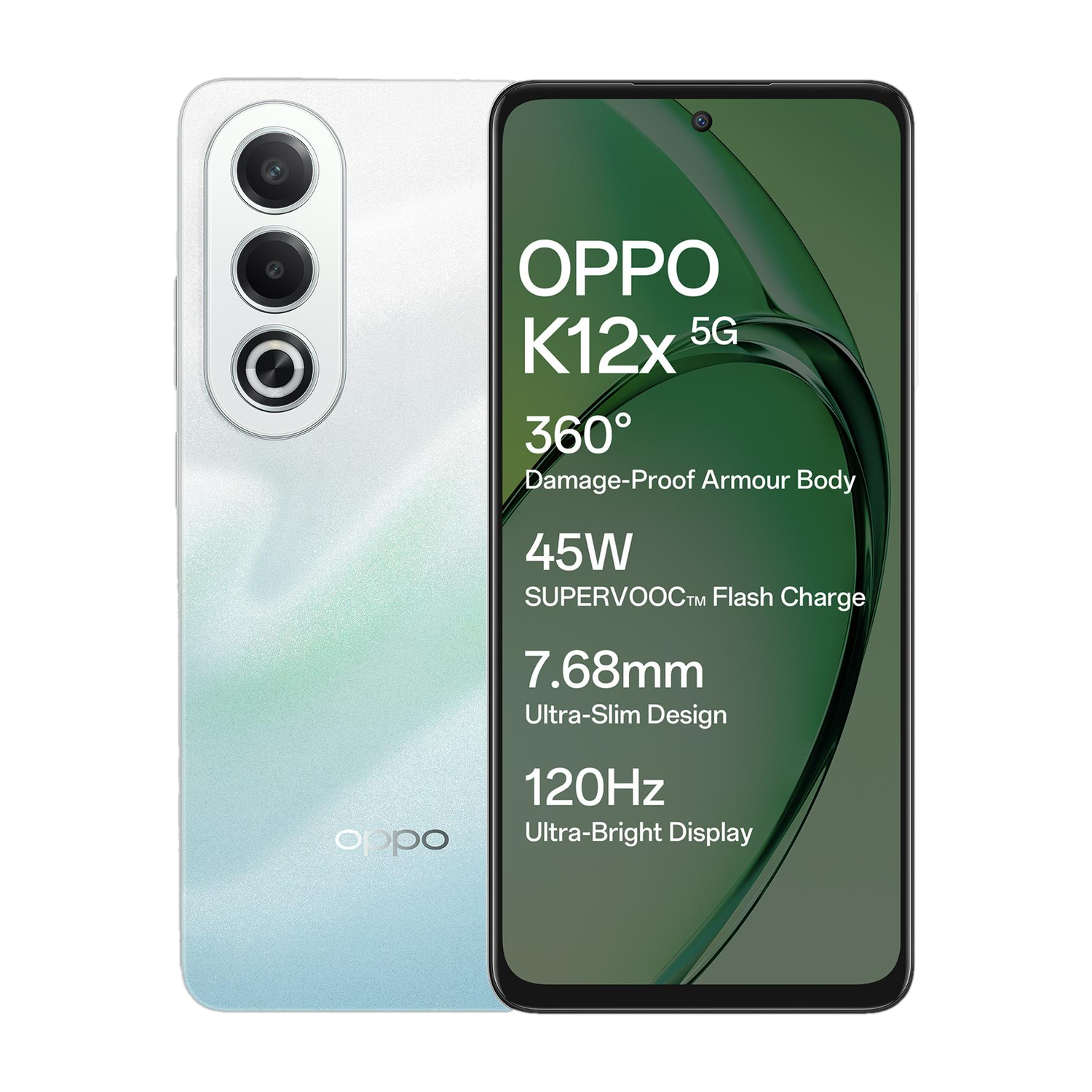 OPPO K12x 5G 256GB Breeze Blue with 45W SUPERVOOC Charger