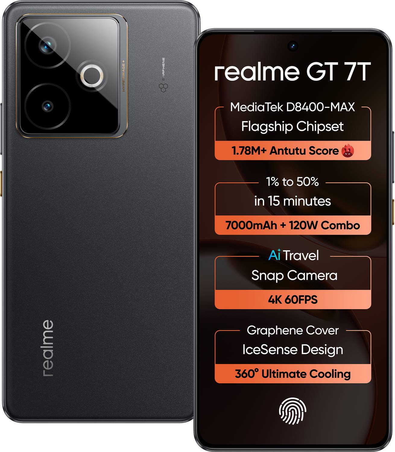 realme GT 7T (IceSense Black, 256 GB) (12 GB RAM)