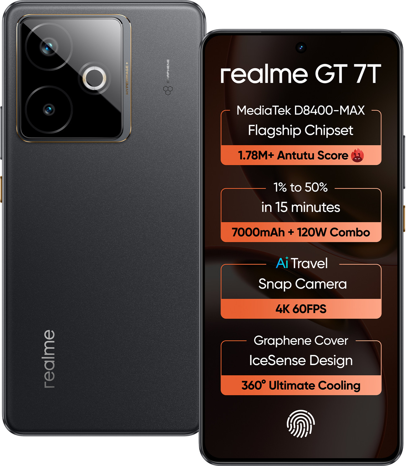 Image of realme GT 7T (IceSense Black, 256 GB)