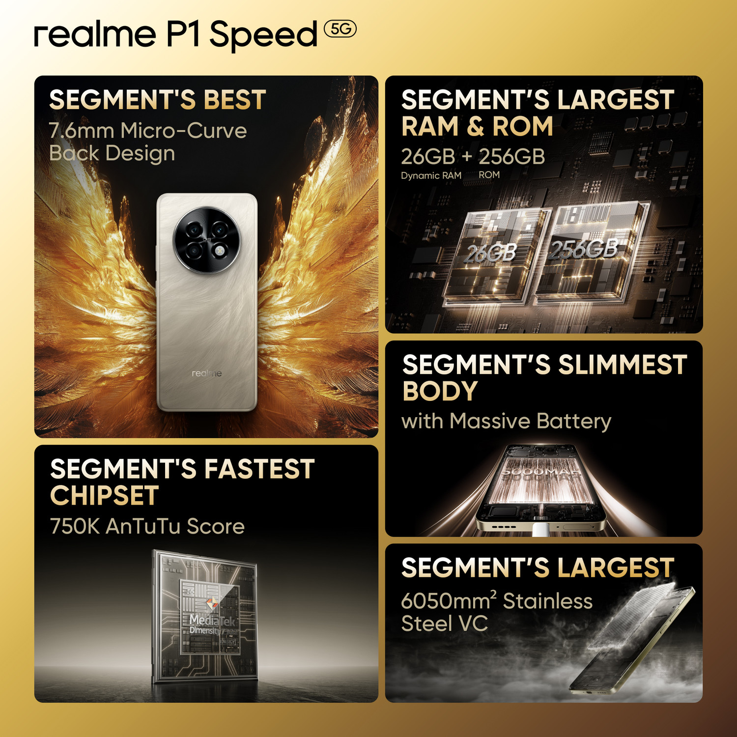 Image of realme P1 Speed 5G (Textured Titanium, 128 GB)