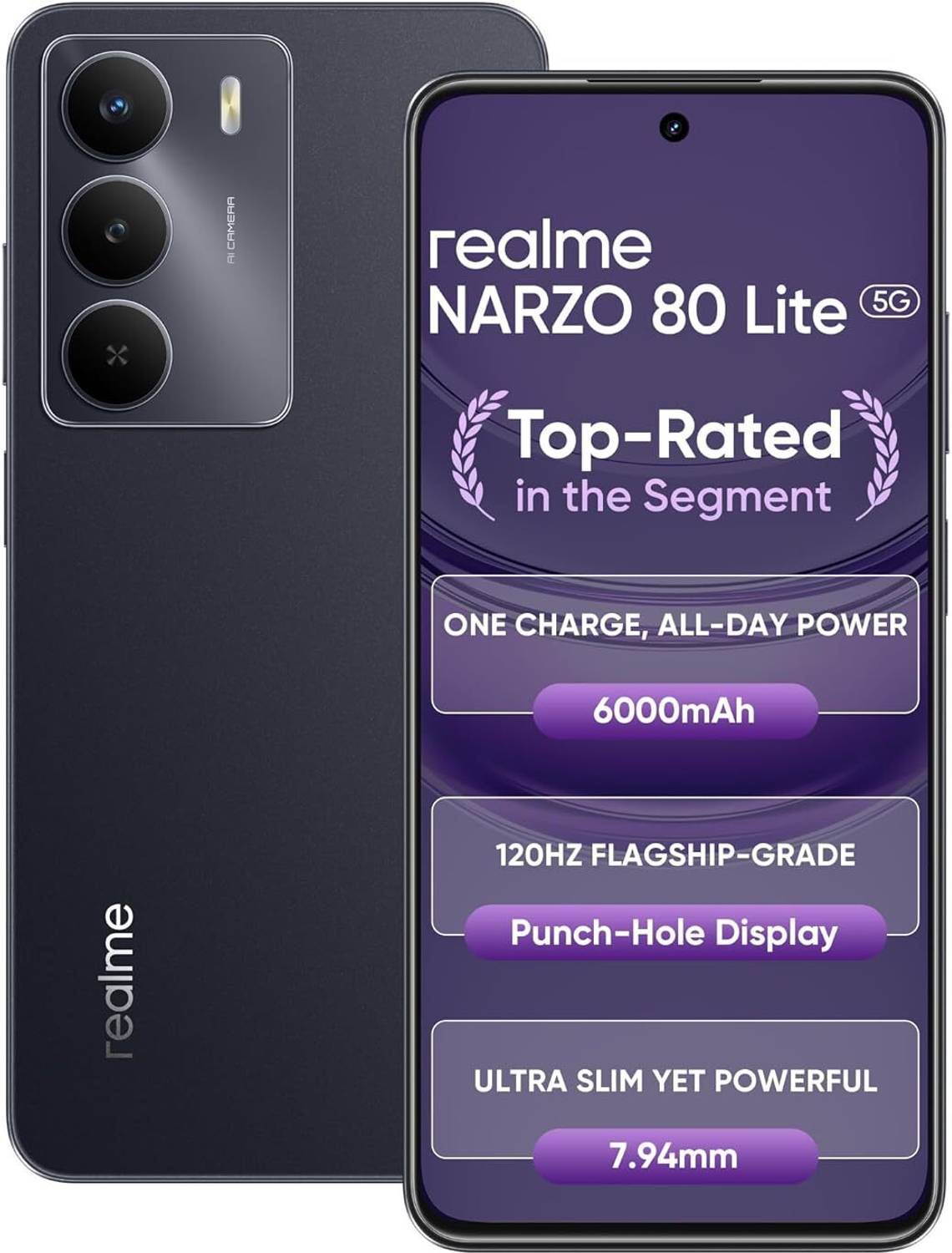 realme Narzo 80 Lite 5G (Onyx Black, 128 GB)