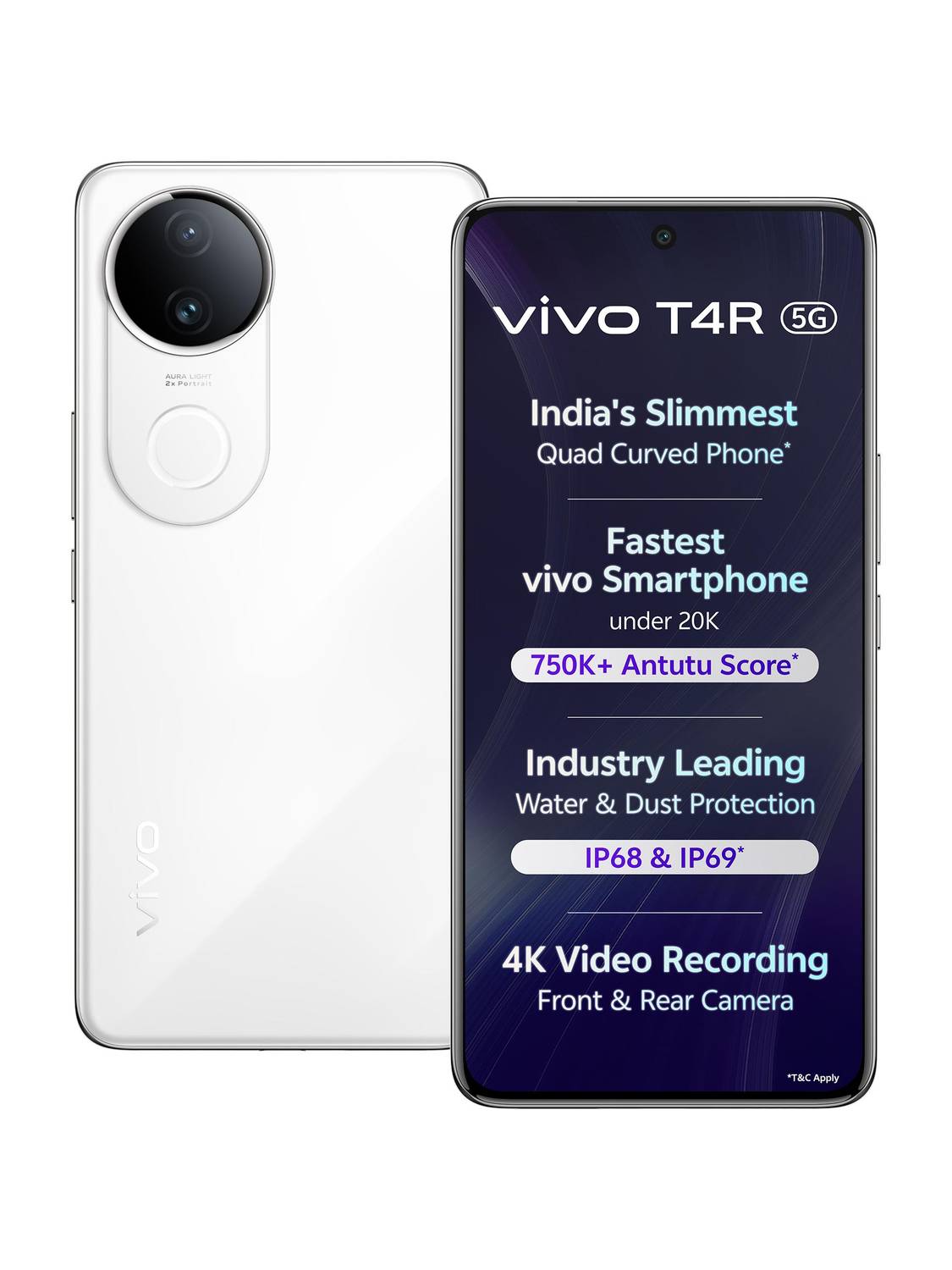 vivo T4R 5G 128GB Arctic White - Image 1