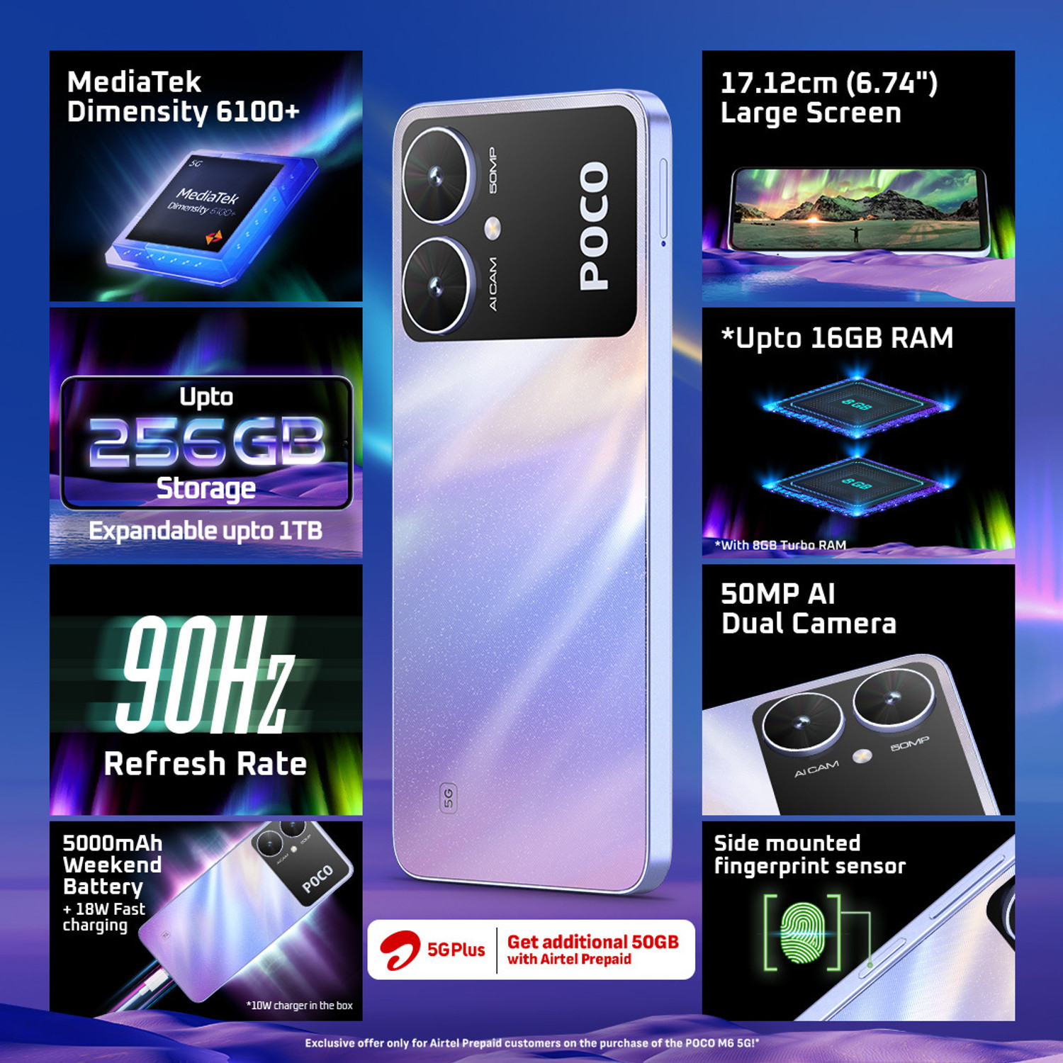 Image of POCO M6 5G (Orion Blue, 128 GB)