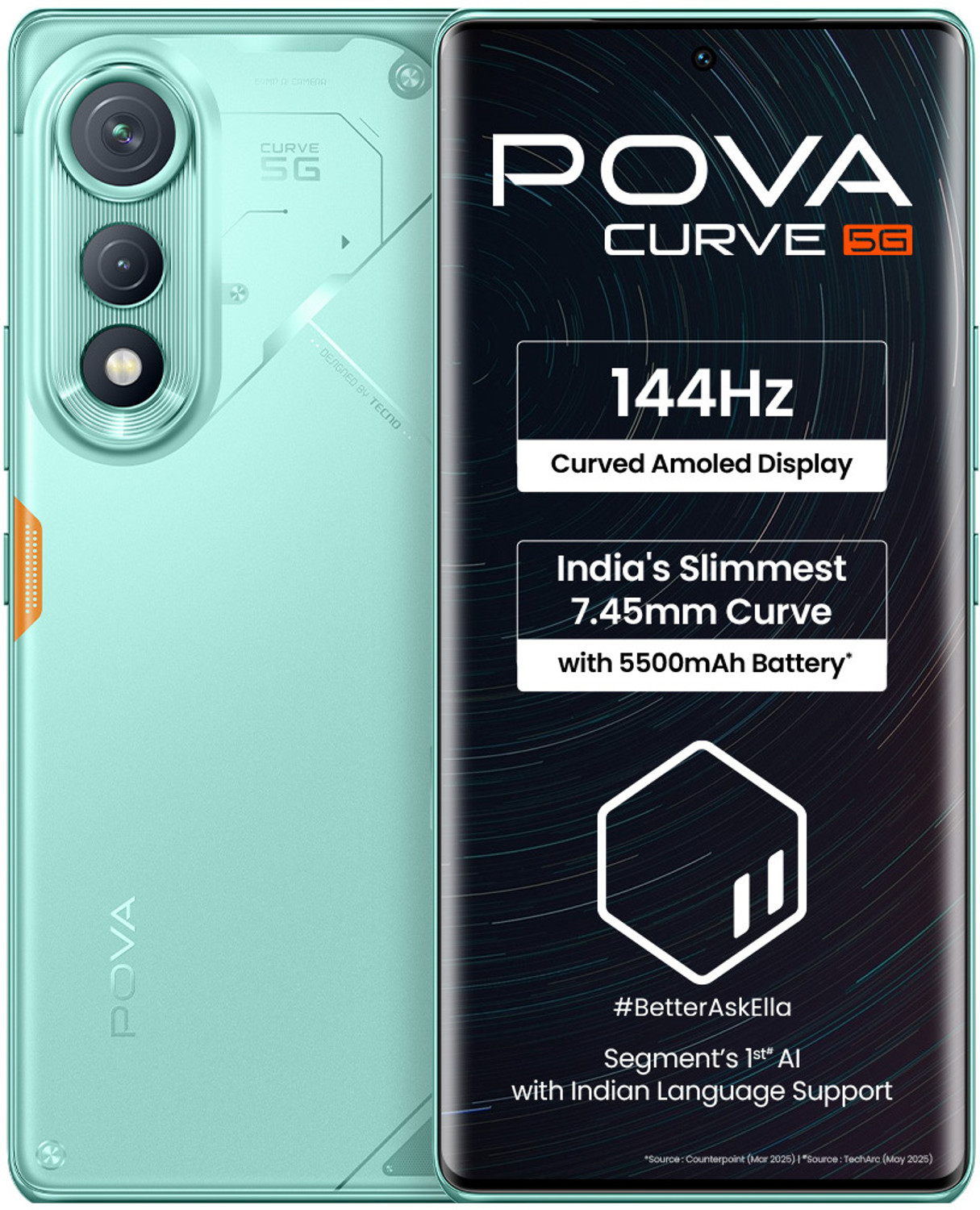 Image of Tecno Pova Curve 5G (Neon Cyan, 128 GB)