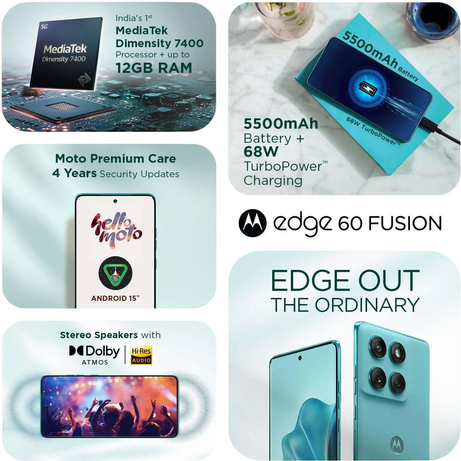 Motorola Edge 60 Fusion 5G 256GB Amazonite - Image 4