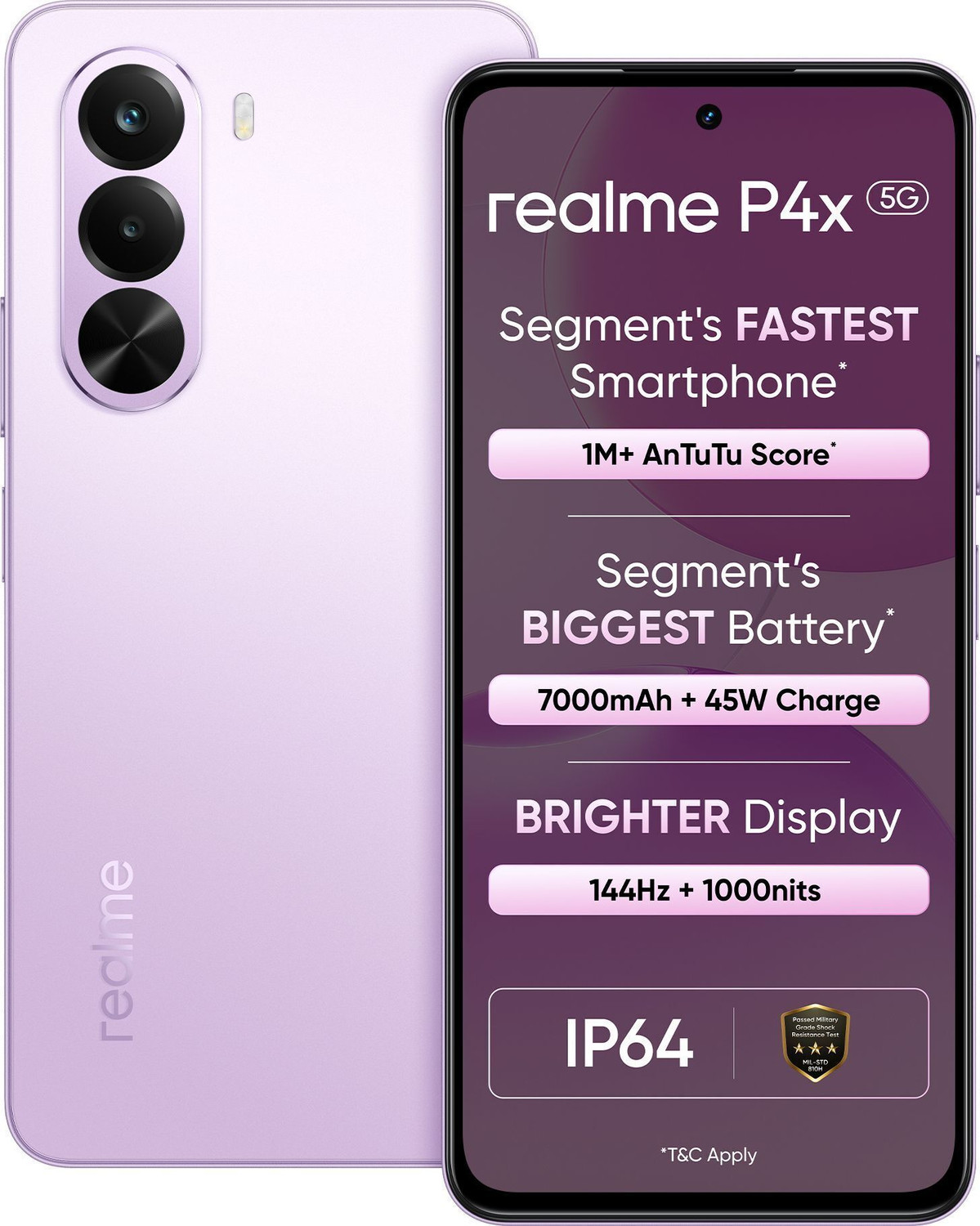 Image of realme P4x 5G (Elegant Pink, 128 GB)