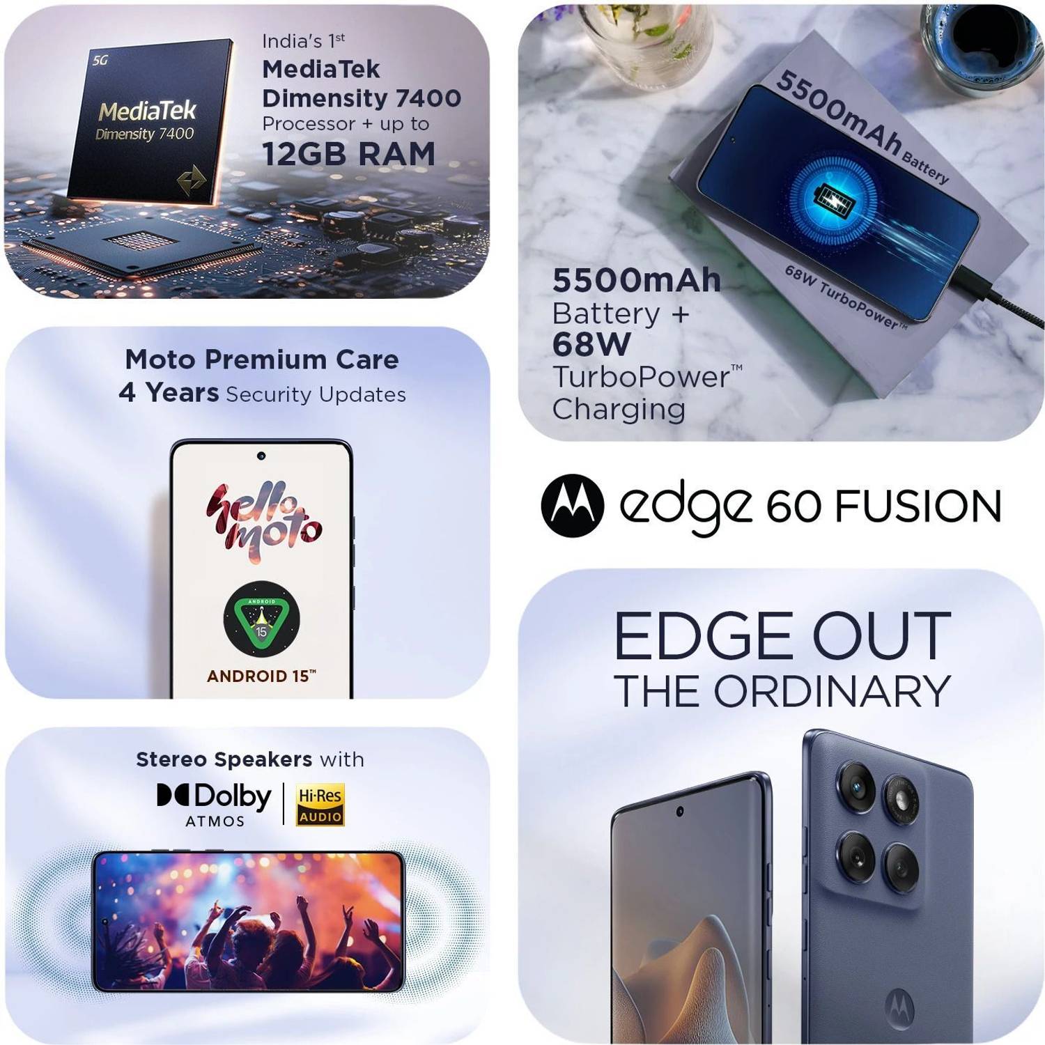 Motorola Edge 60 Fusion 5G (PANTONE Slipstream, 256 GB) - Image 4