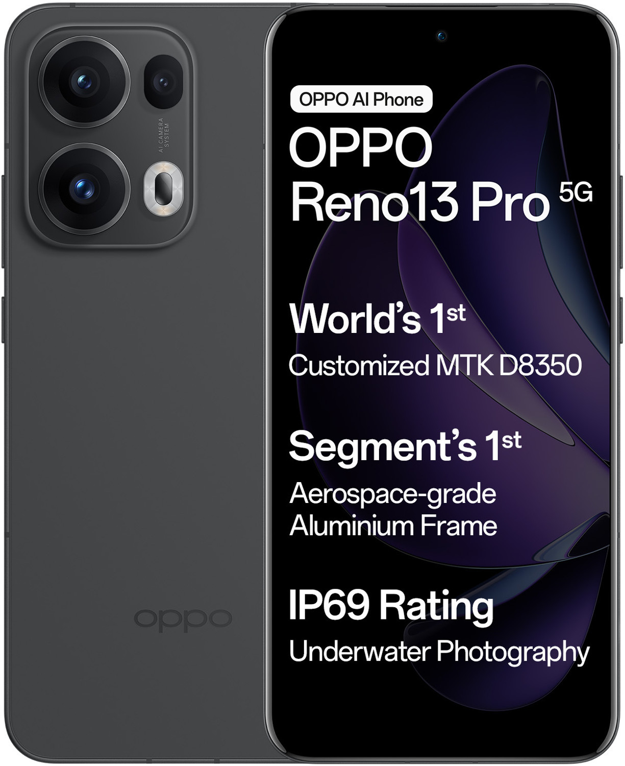 Image of OPPO Reno13 Pro 5G (Graphite Grey, 256 GB)