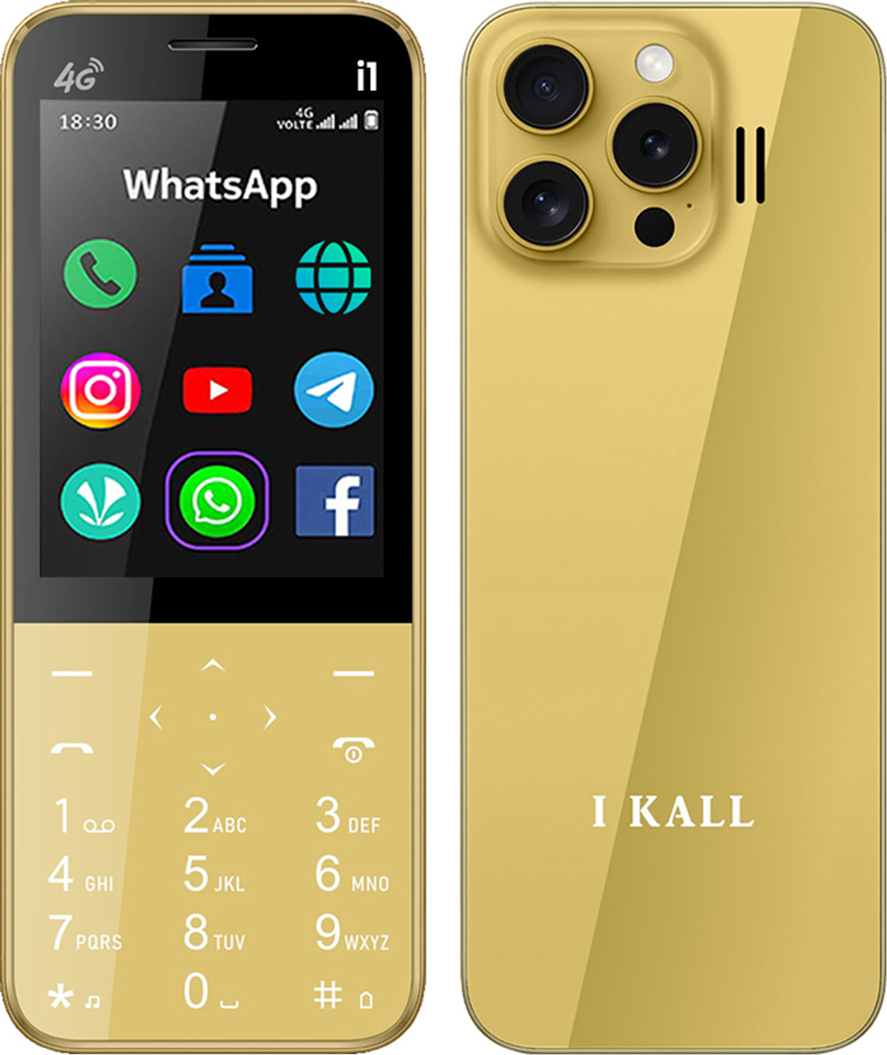 Image of I Kall I1 Pro - Touch & Type Android Mobile (Gold, 16 GB)