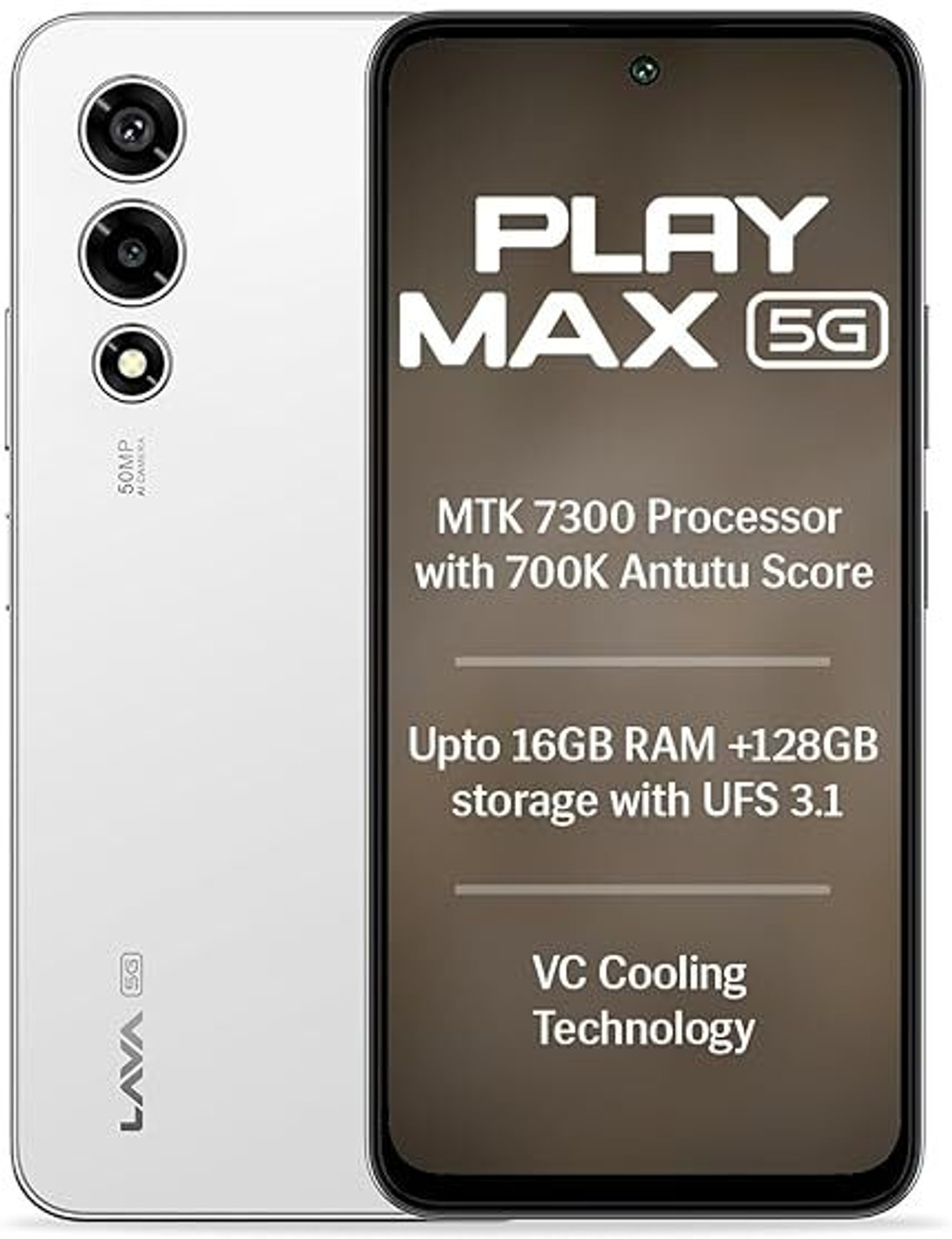Image of LAVA Play Max 5G (Himalayan White, 128 GB)