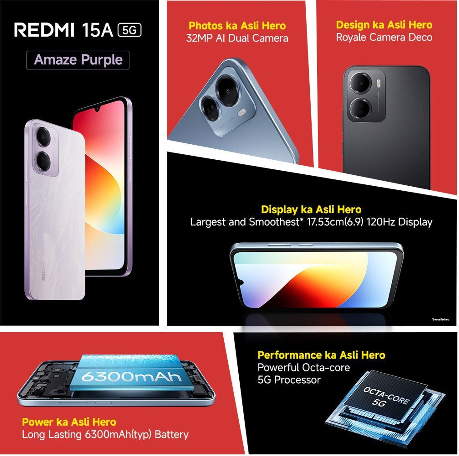 Image of REDMI 15A (Amaze Purple, 128 GB)