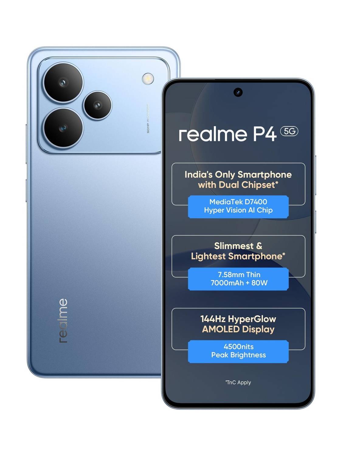 realme P4 5G 128GB Engine Blue - Image 1