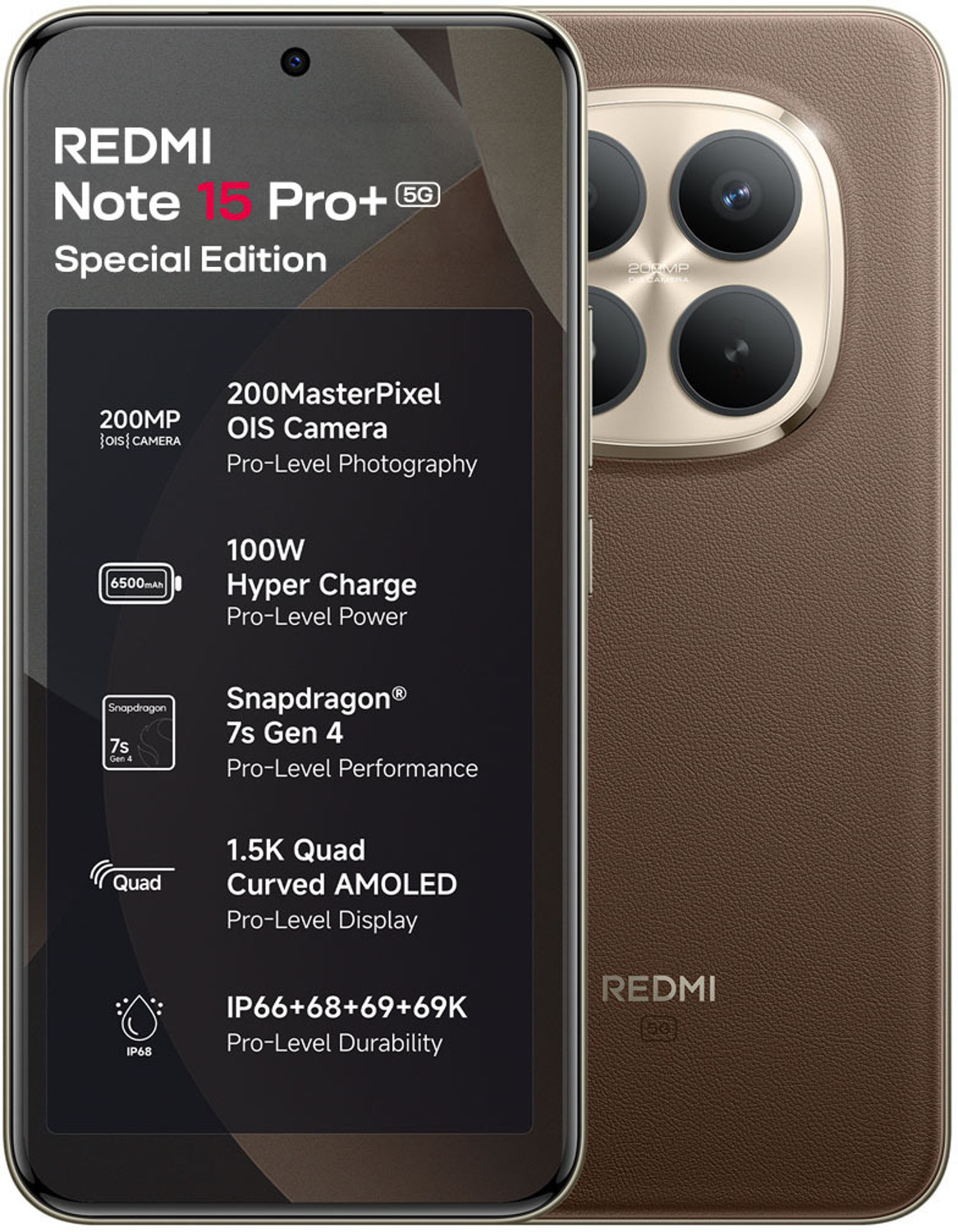 Image of REDMI Note 15 Pro+ 5G Special Edition Coffee Mocha 16GB RAM 512GB ROM (Coffee Mocha, 512 GB)