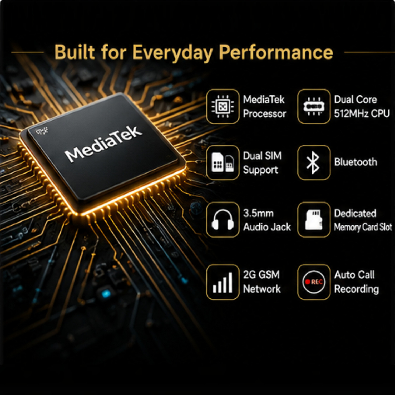 Image of CAUL X1 FORCE 2G Feature Phone with Dual SIM | Rear Camera | 1000mAh Battery