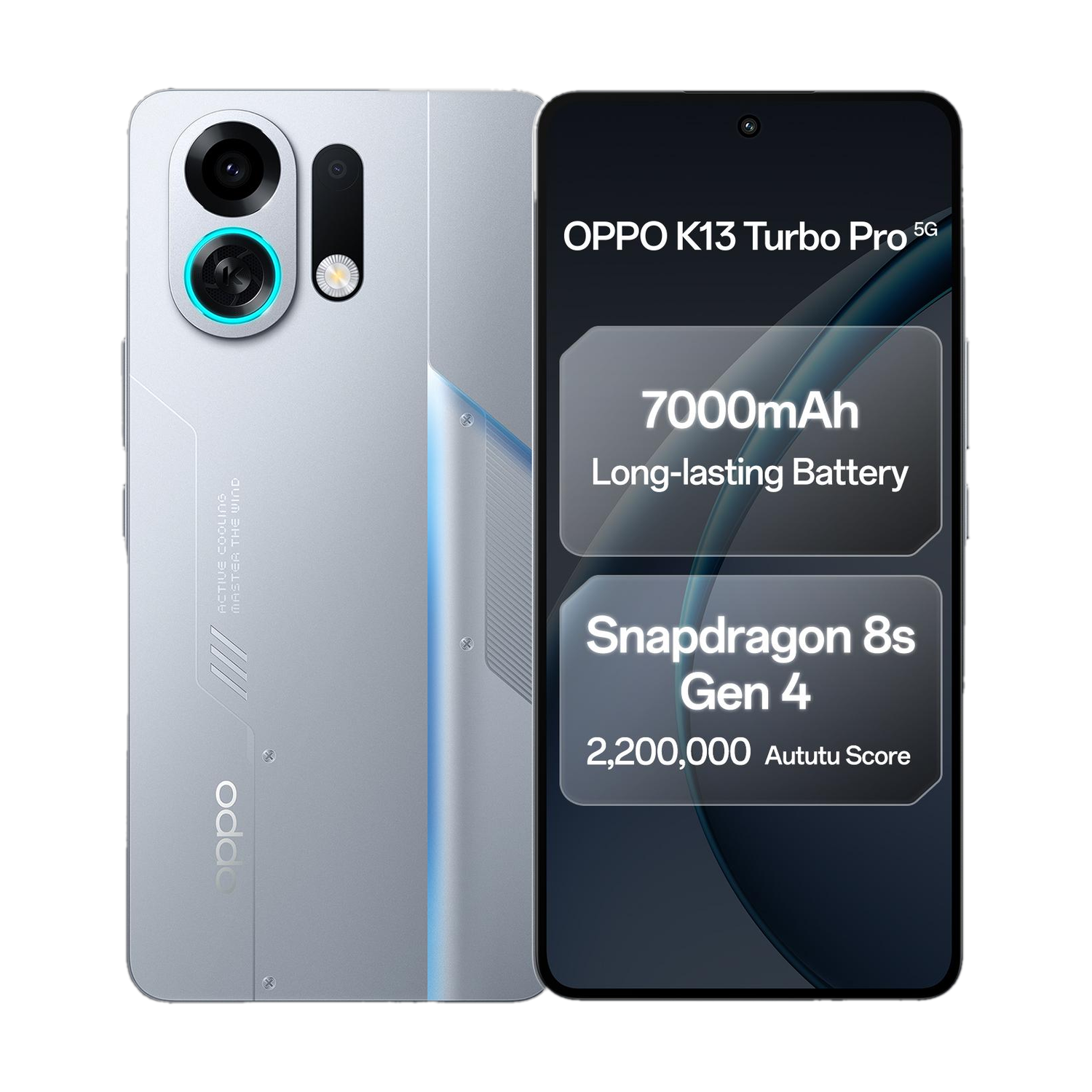 OPPO K13 Turbo Pro 5G 256GB Silver Knight - Image 1