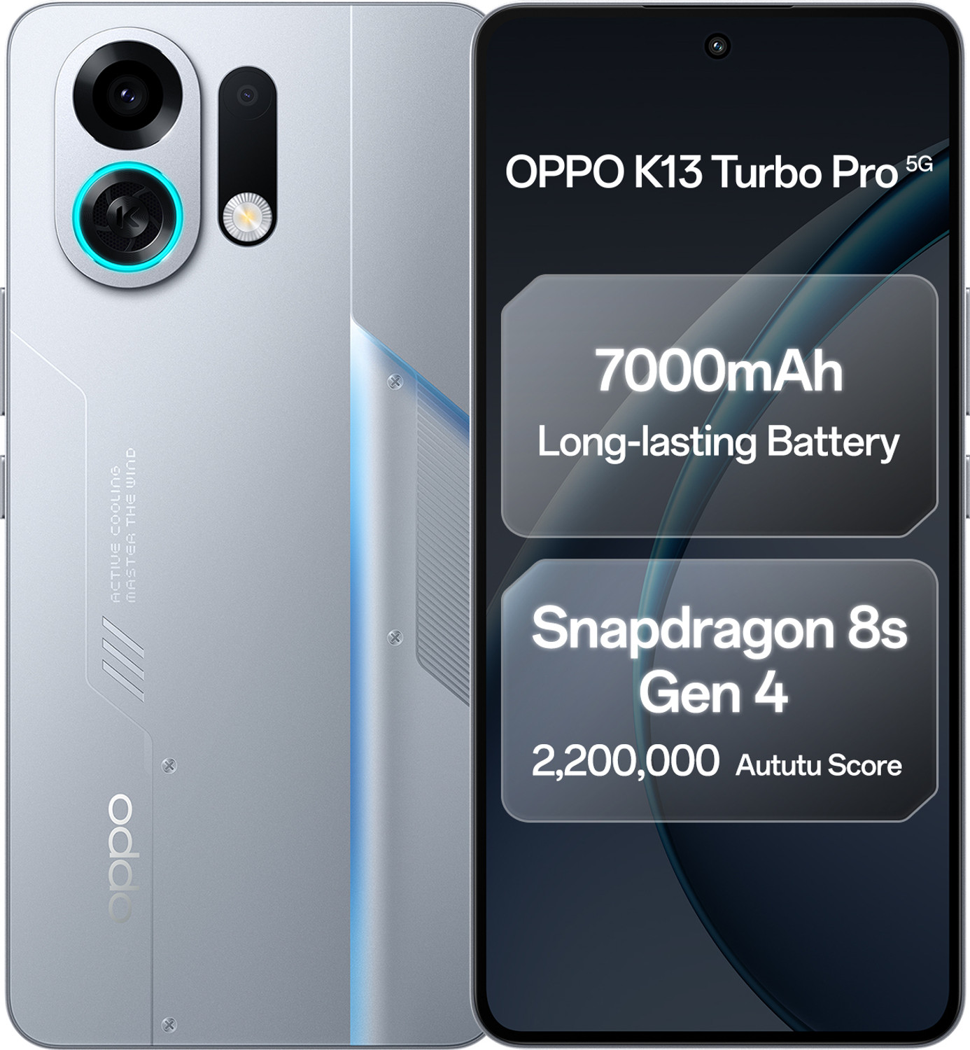 Image of OPPO K13 Turbo Pro 5G (Silver Knight, 256 GB)