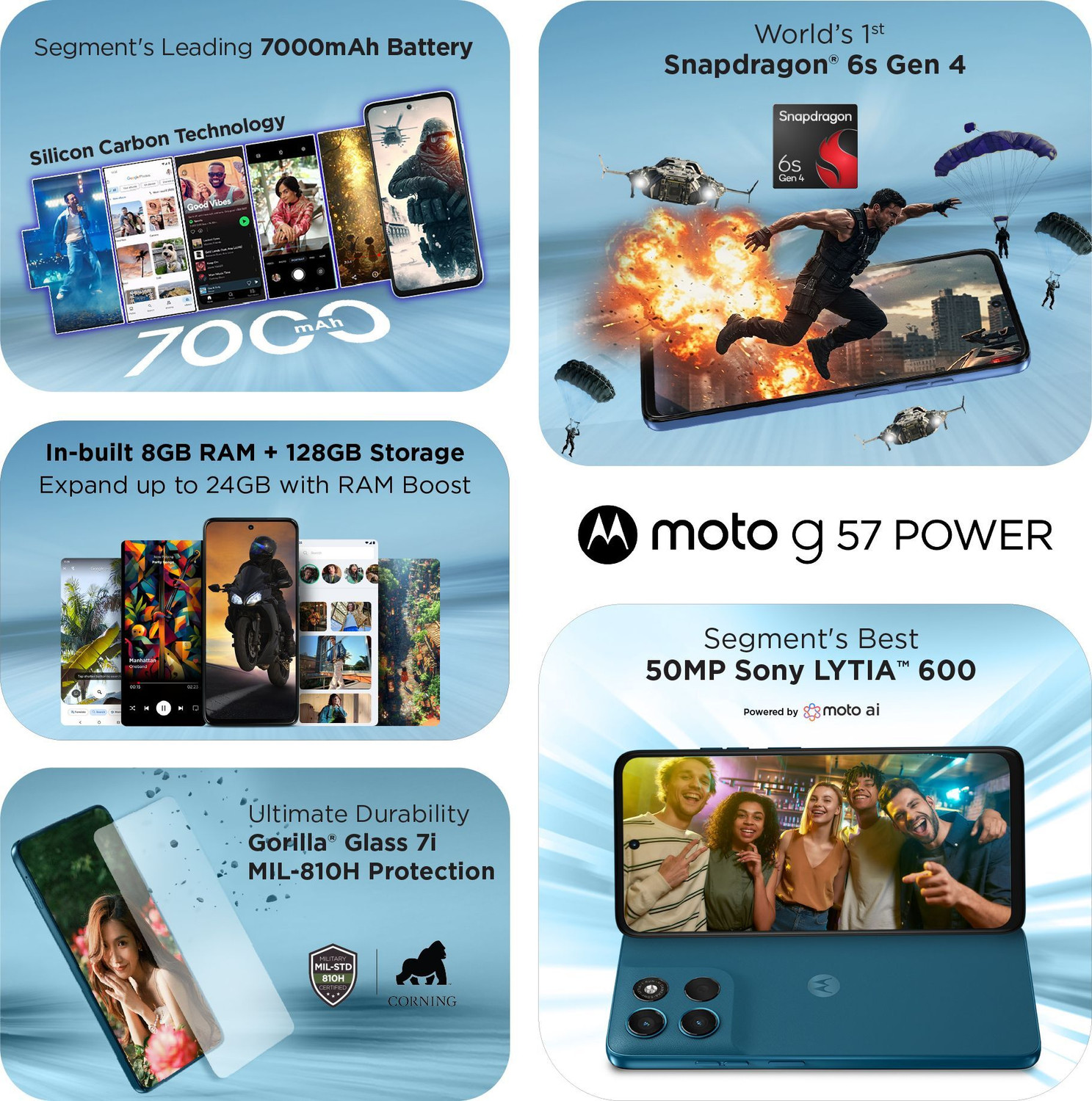 Image of MOTOROLA g57 power 5G Snapdragon (Pantone Corsair, 128 GB)