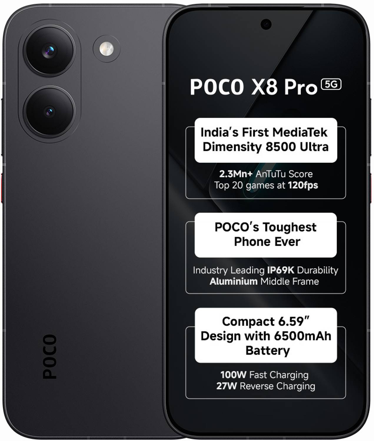 POCO X8 Pro (Black, 256 GB)