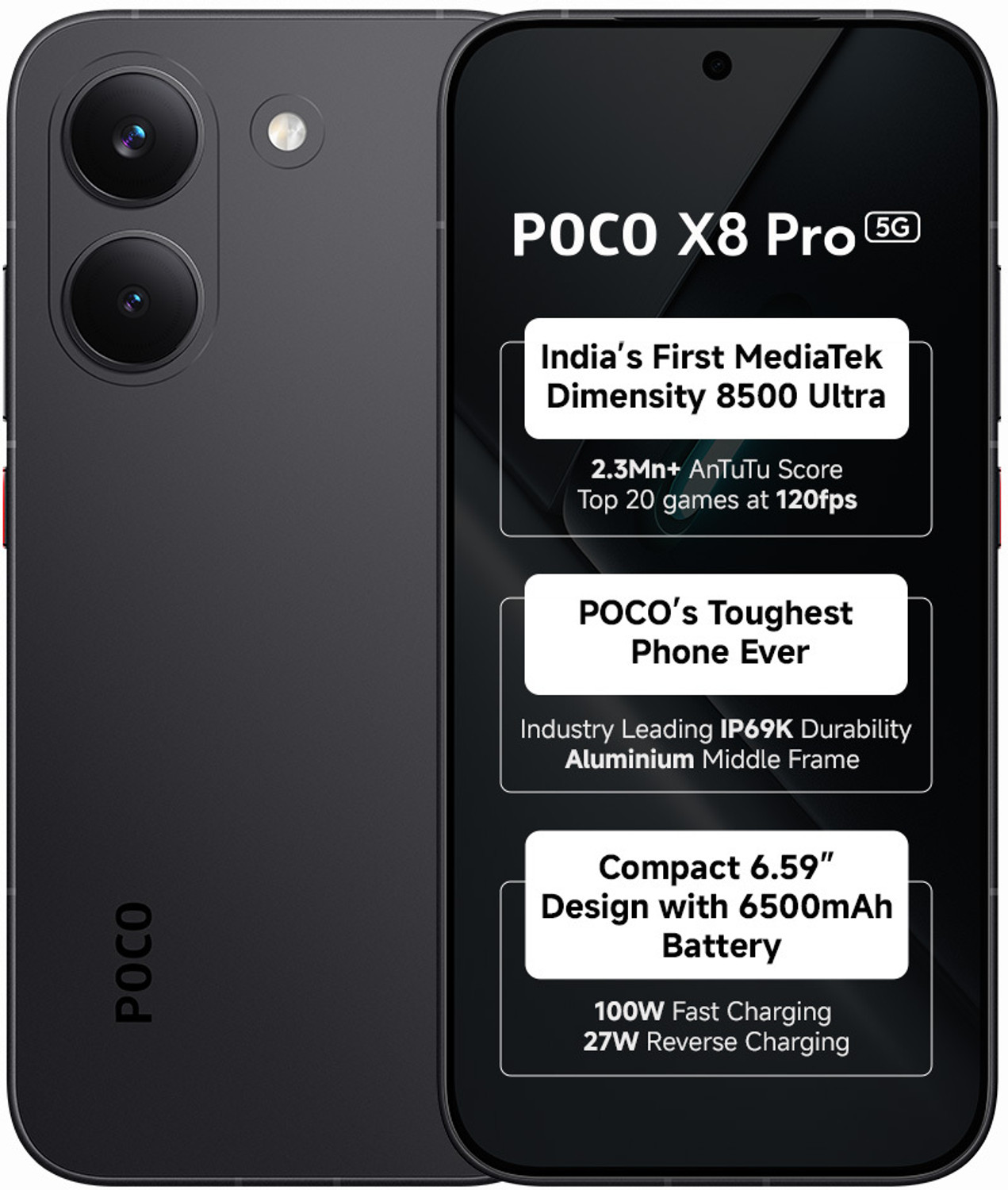 Image of POCO X8 Pro (Black, 256 GB)