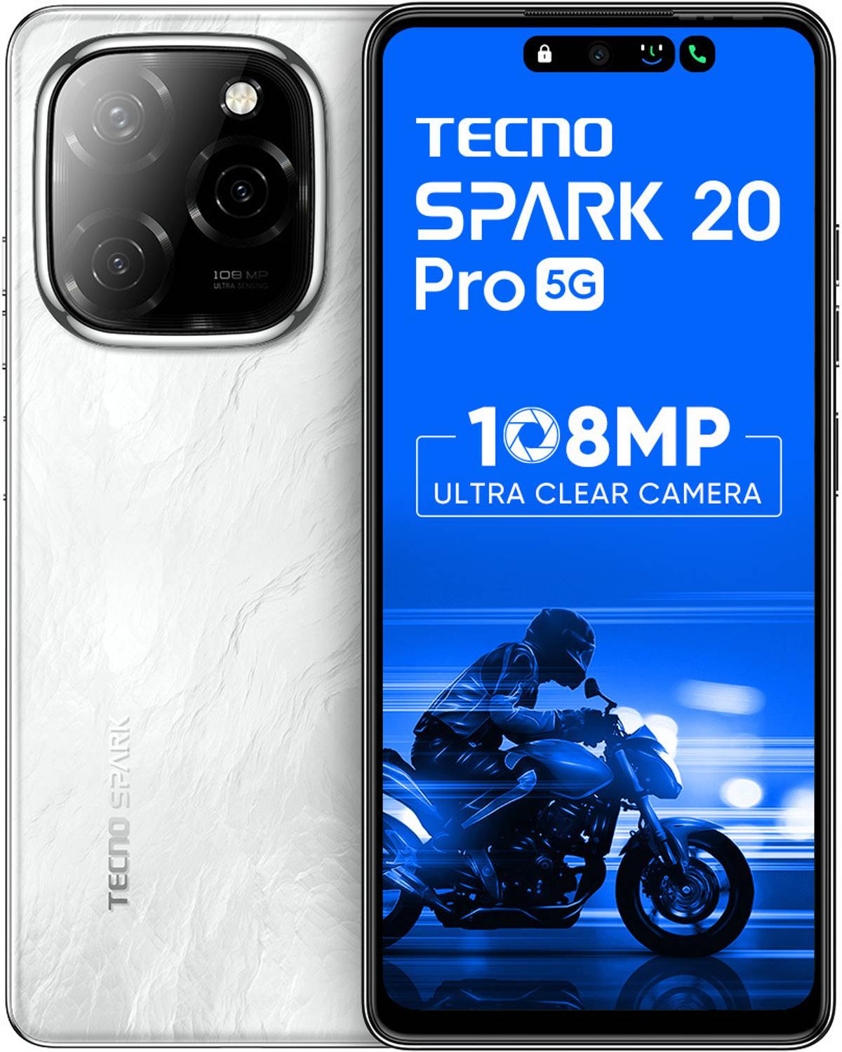 Tecno Spark 20 Pro 5G (Glossy White, 256 GB) (8 GB RAM)